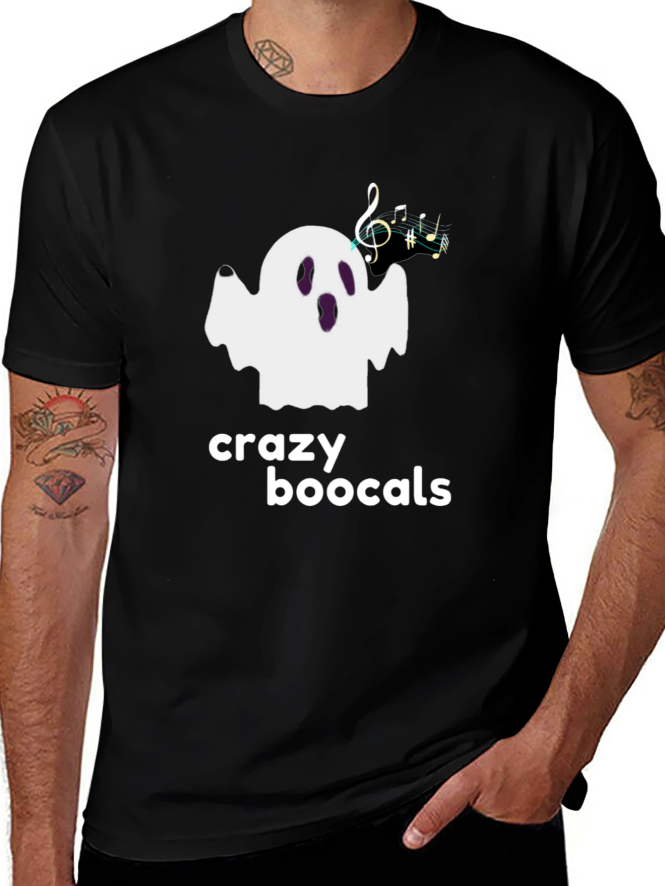 Crazy Boocals Graphic Tee - Halloween Ghost Shirt