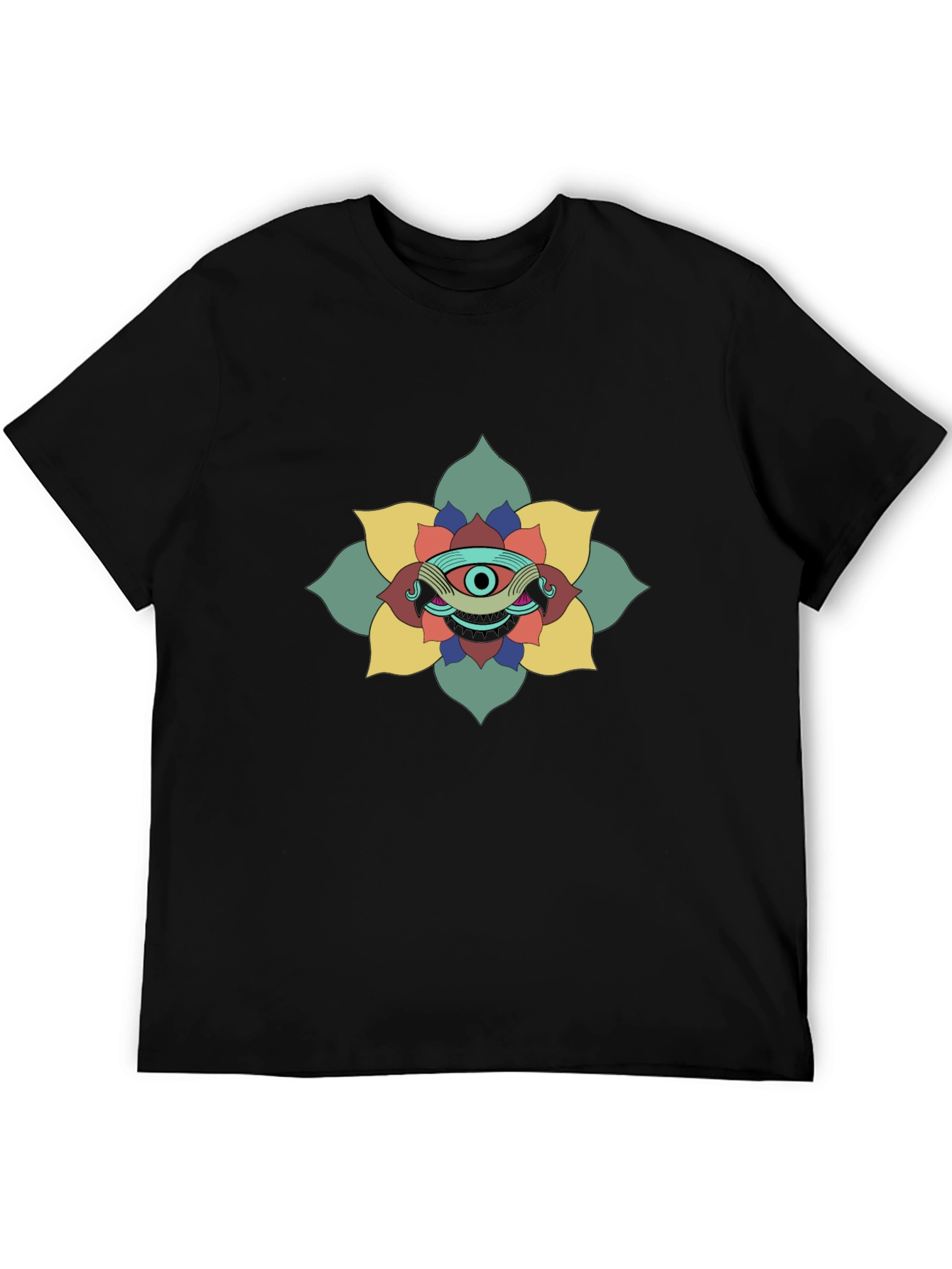 Mystic Eye Flower Graphic Tee - Black