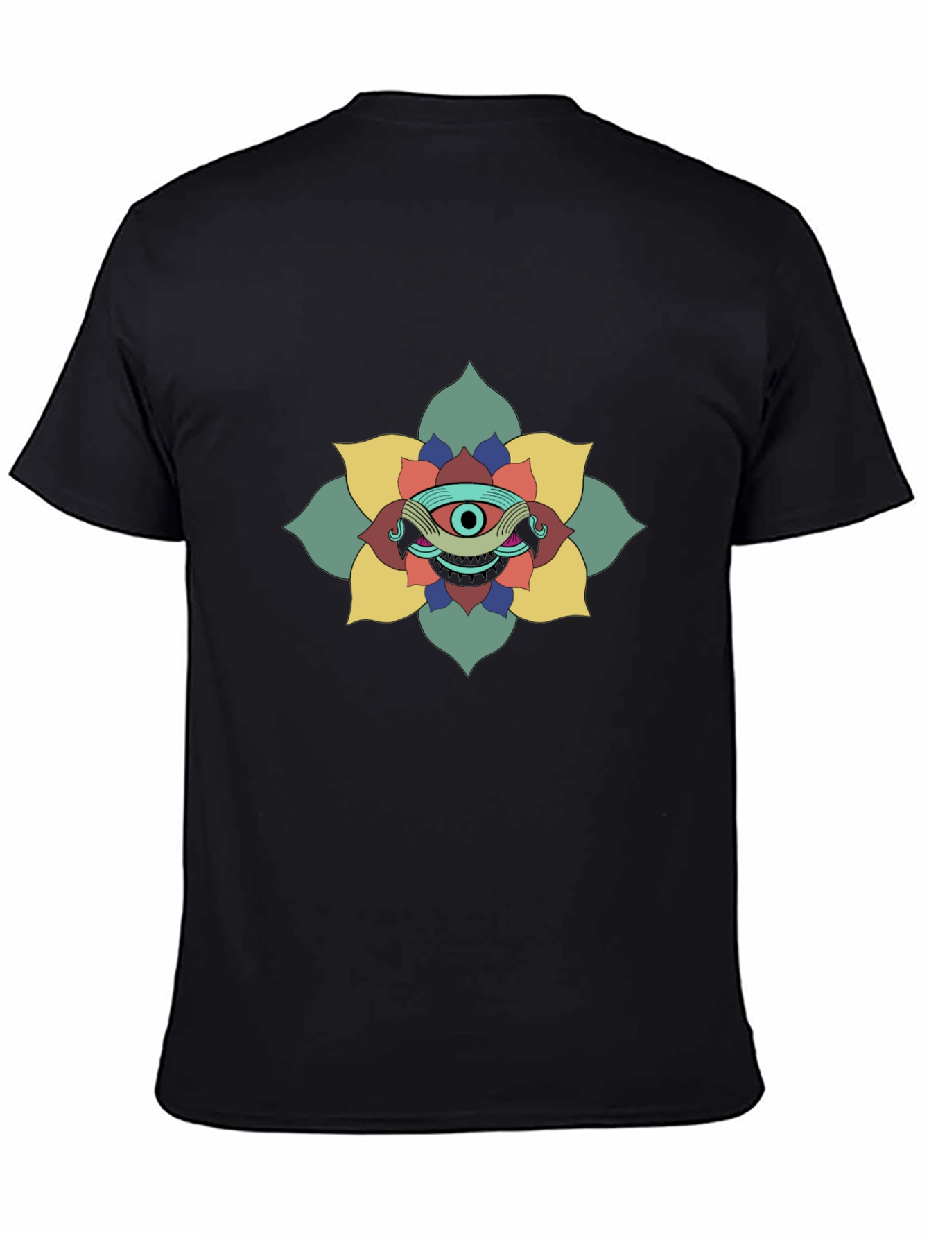 Mystic Eye Flower Graphic Tee - Black