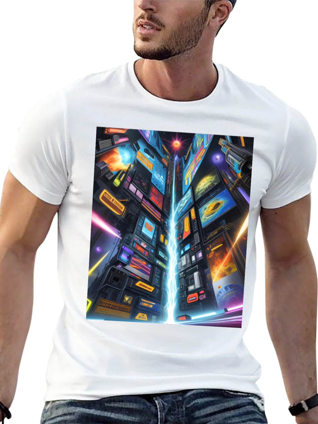 Cyberpunk Cityscape Graphic Tee