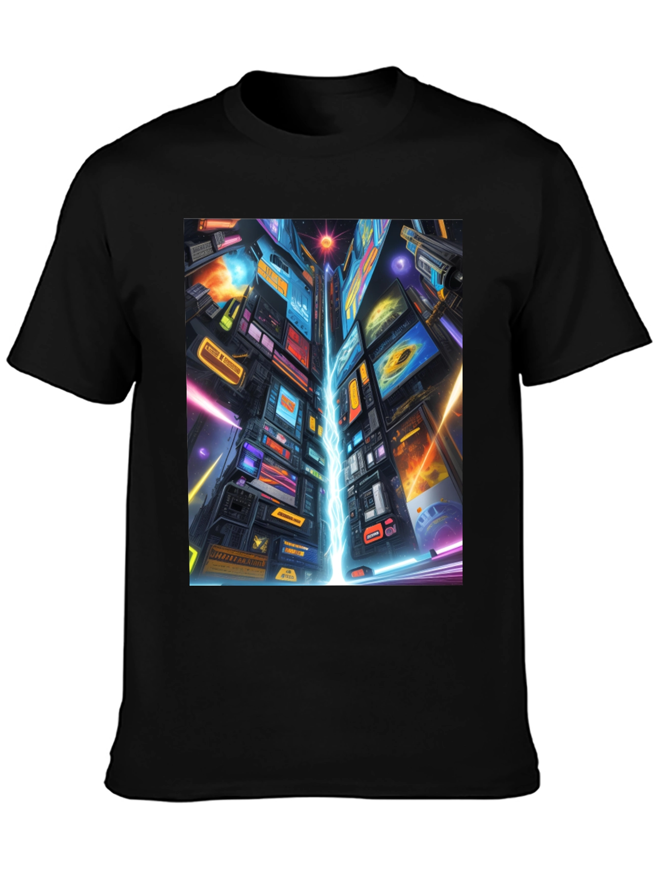 Cyberpunk Cityscape Graphic Tee