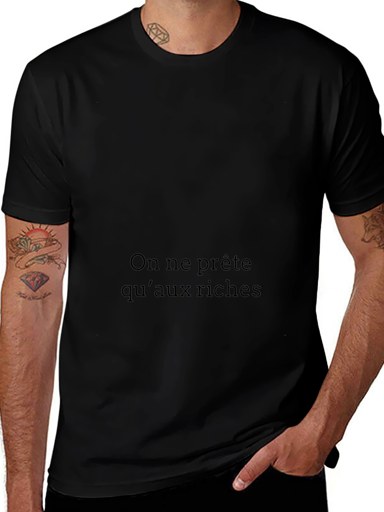 On ne prête quaux riches Black T-Shirt