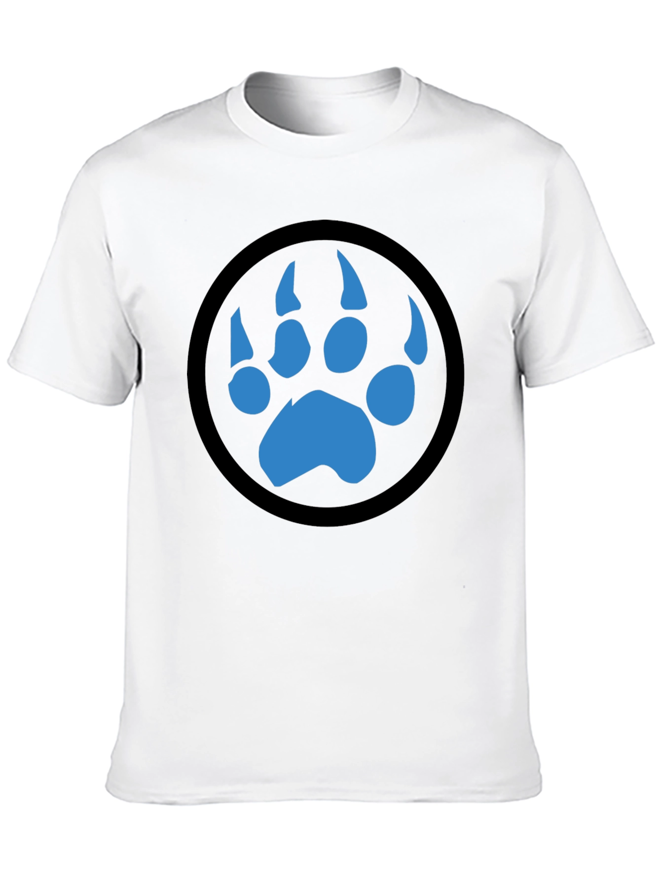 Bear Paw Print Graphic T-Shirt - Black