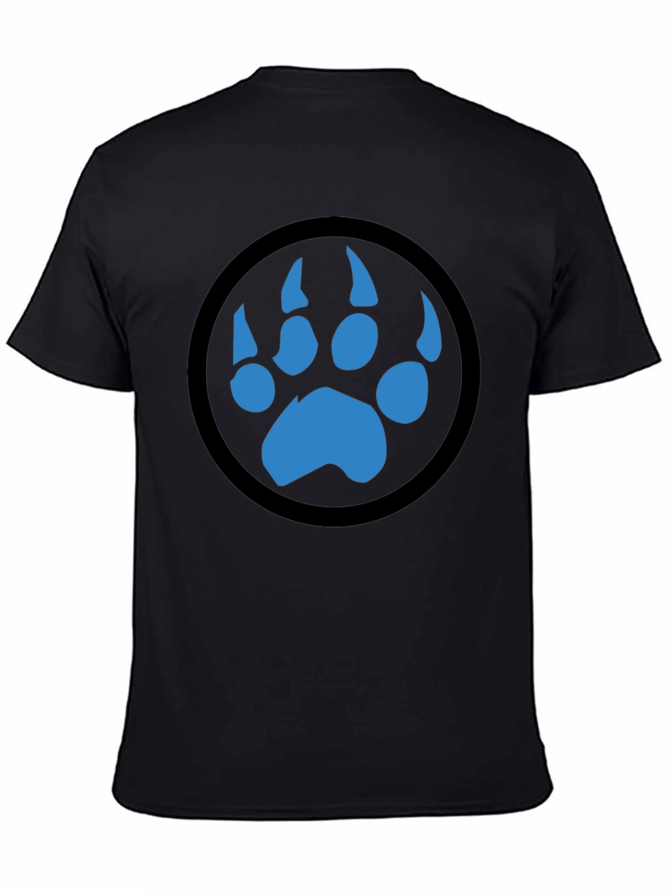Bear Paw Print Graphic T-Shirt - Black