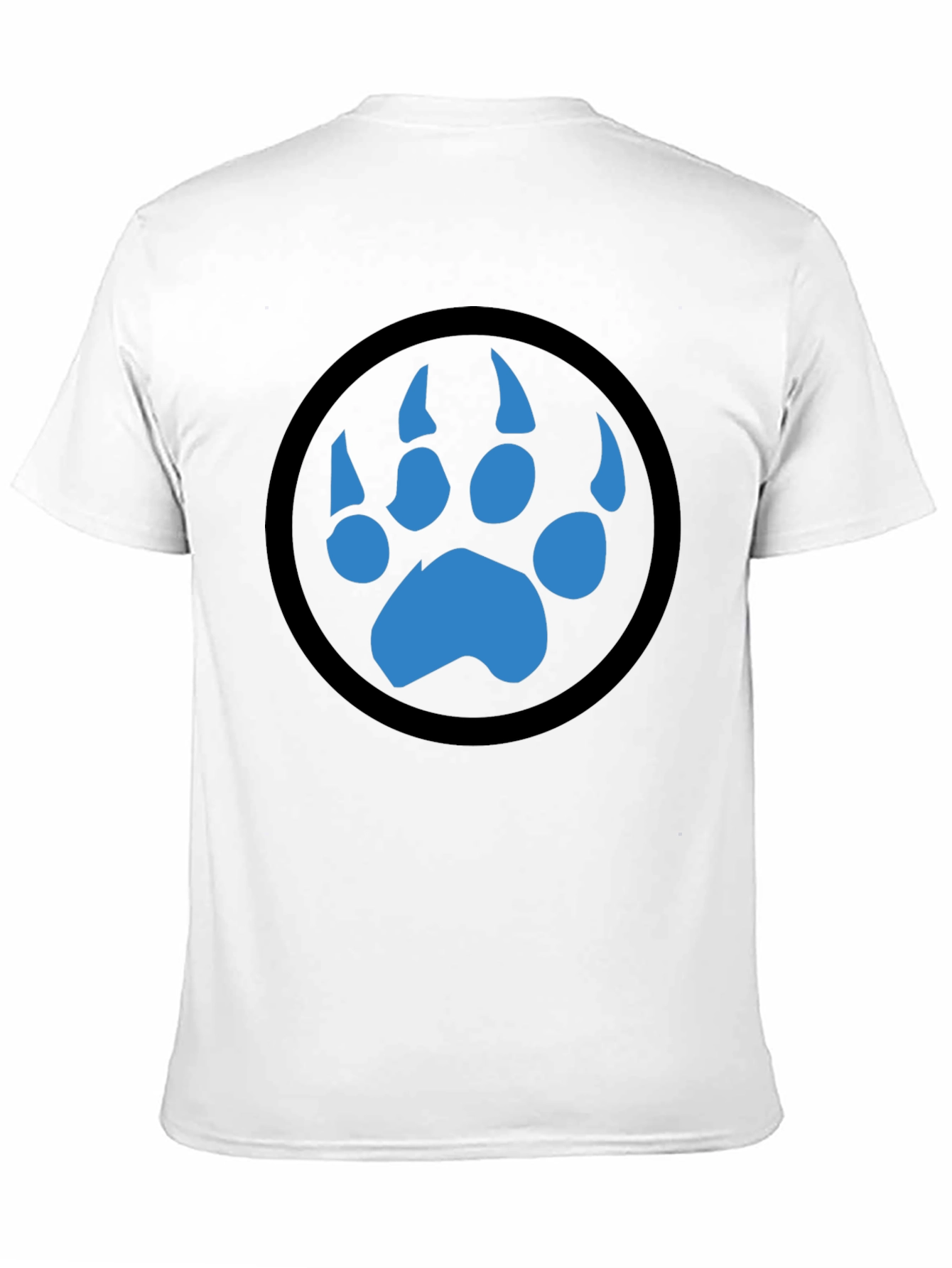 Bear Paw Print Graphic T-Shirt - Black