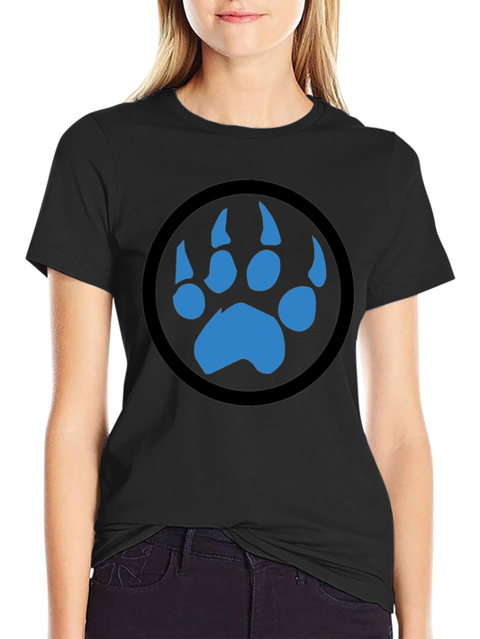 Bear Paw Print Graphic T-Shirt - Black