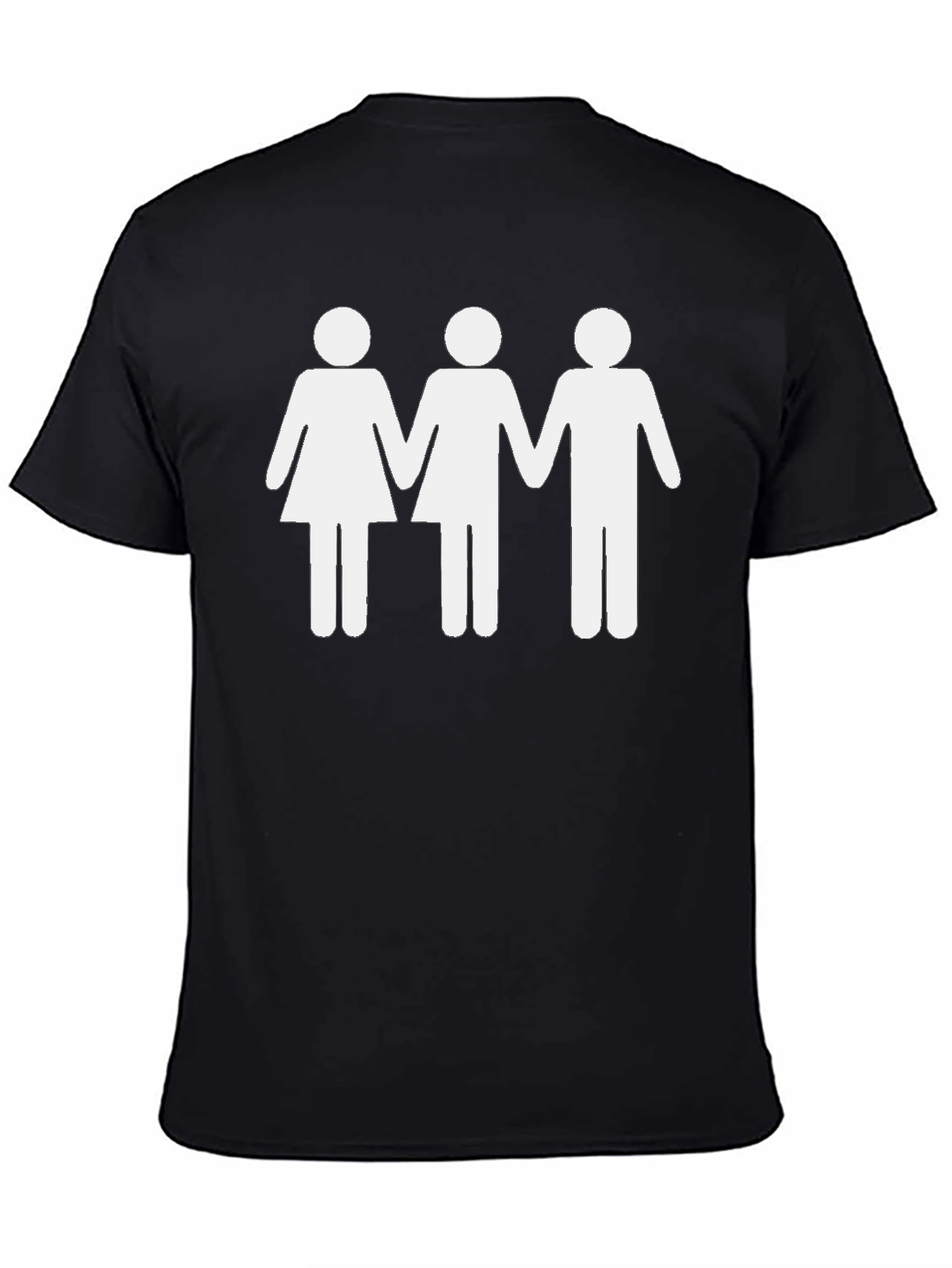 Novelty T-Shirt: Stick Figure Trio Design