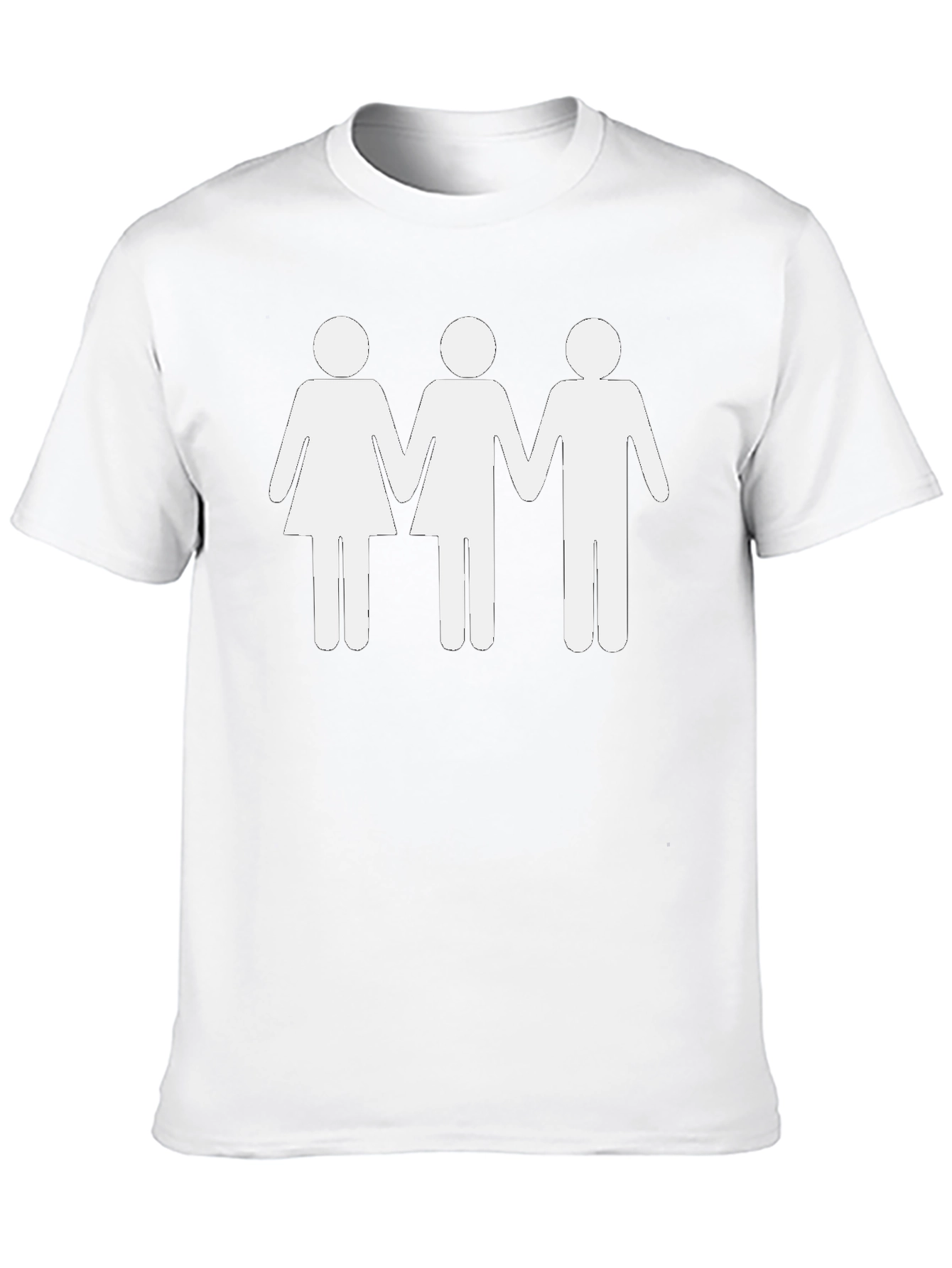 Novelty T-Shirt: Stick Figure Trio Design
