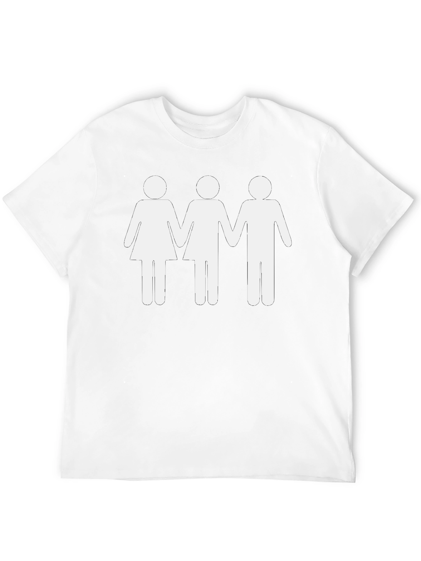 Novelty T-Shirt: Stick Figure Trio Design