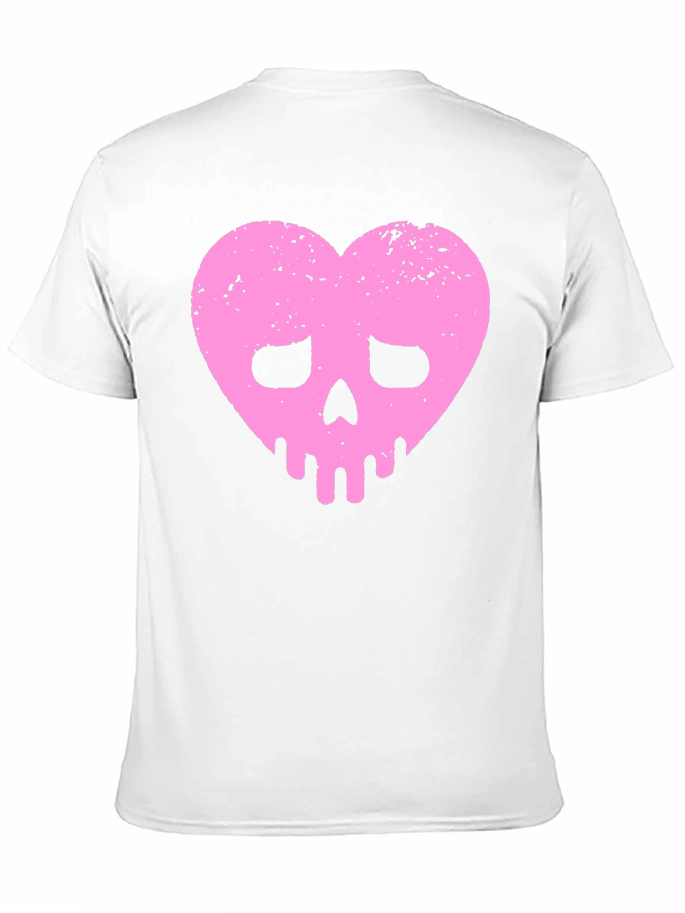 Pink Heart Skull Black T-Shirt