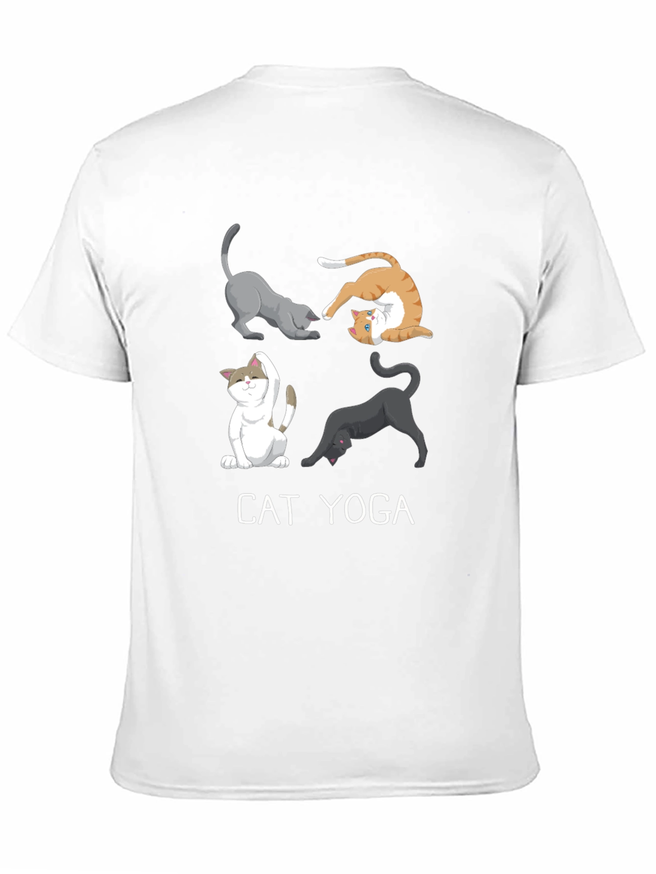 Cat Yoga Black Graphic Tee for Men