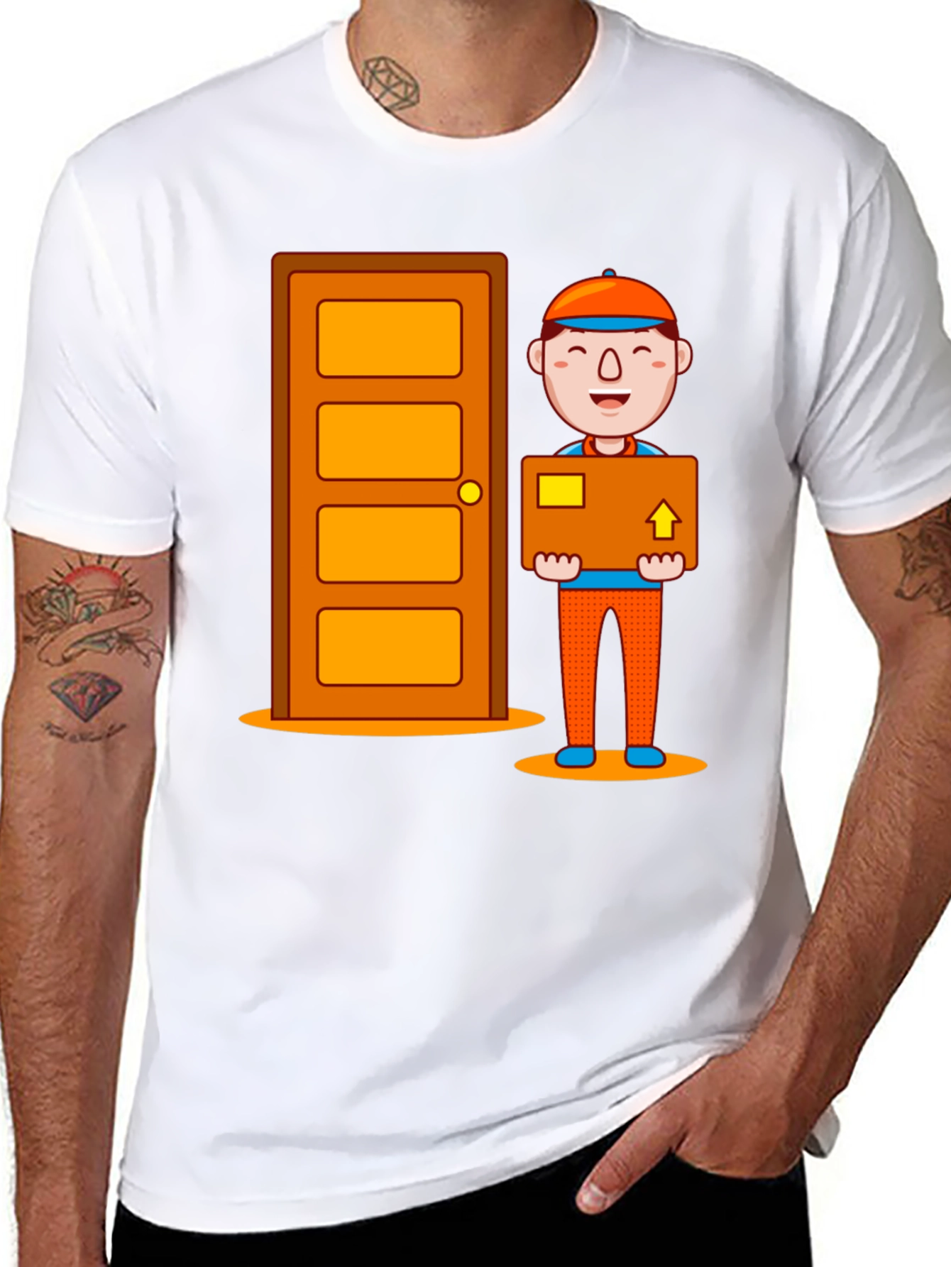Delivery Guy Graphic T-Shirt - Black Cotton Tee