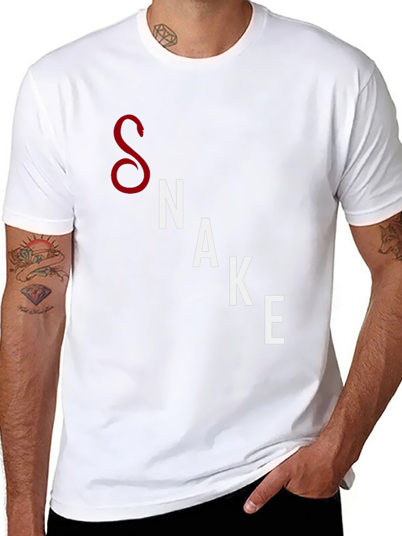 Mens Black Snake Graphic T-Shirt - Unique Design