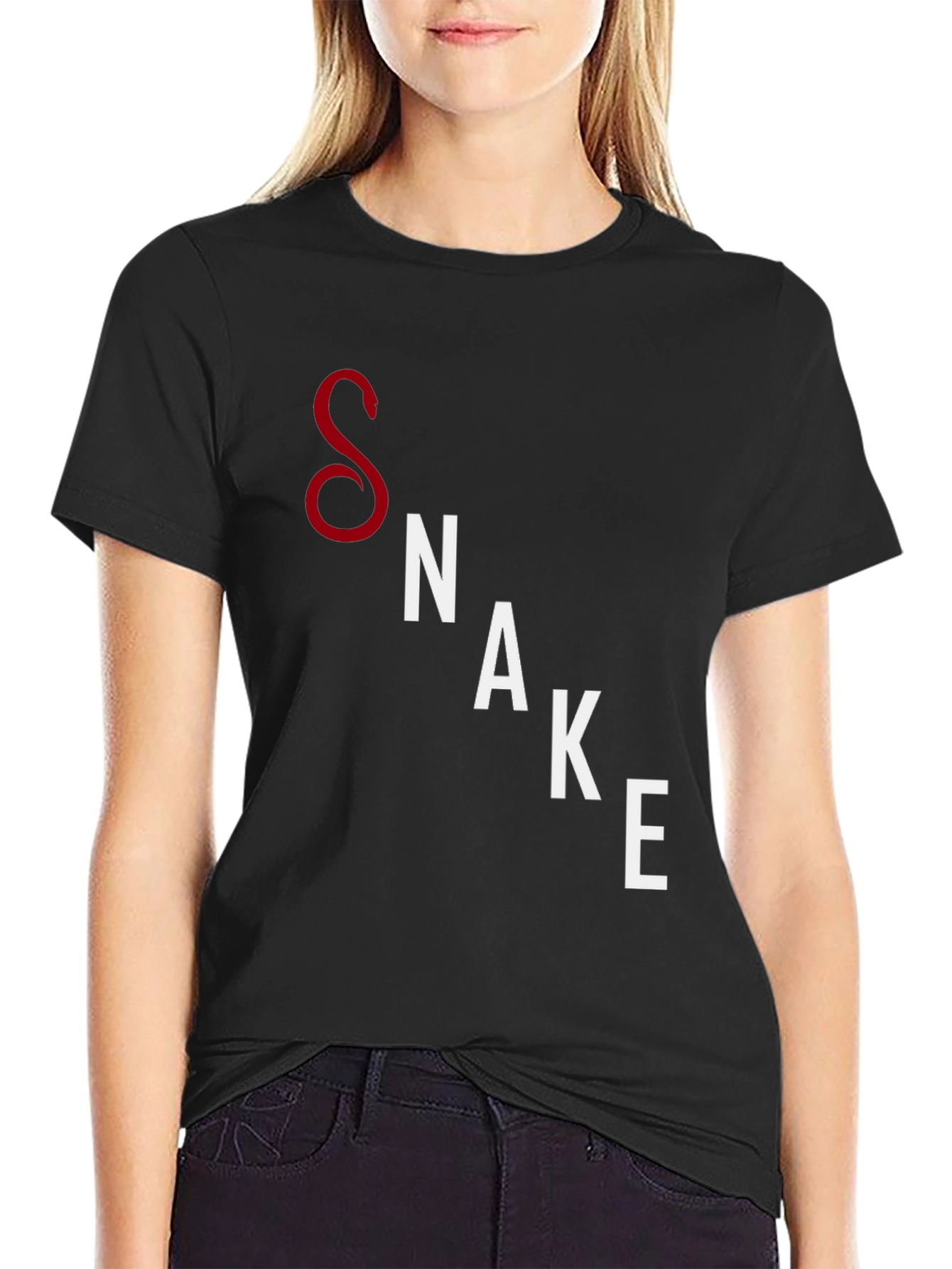 Mens Black Snake Graphic T-Shirt - Unique Design