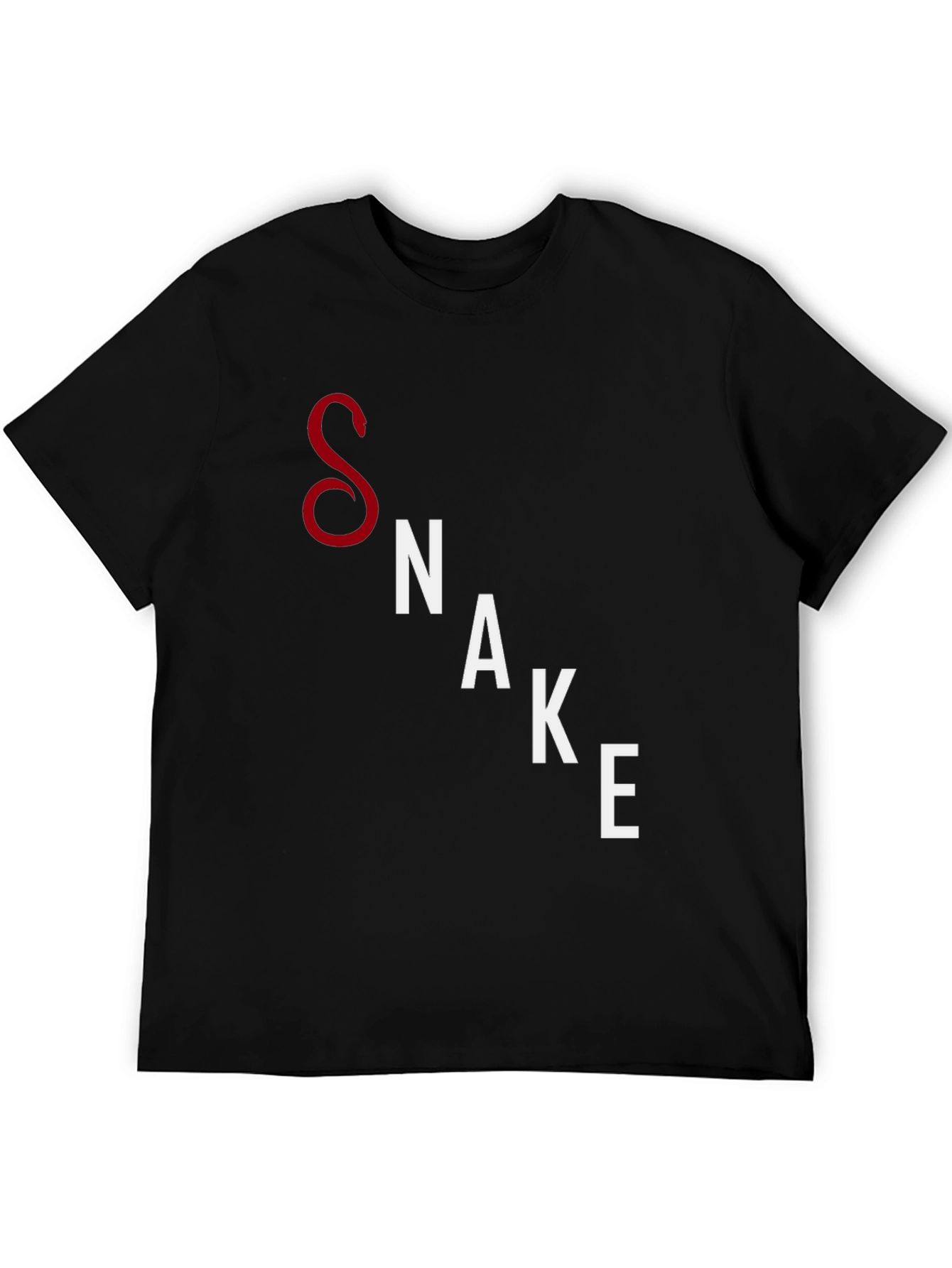 Mens Black Snake Graphic T-Shirt - Unique Design