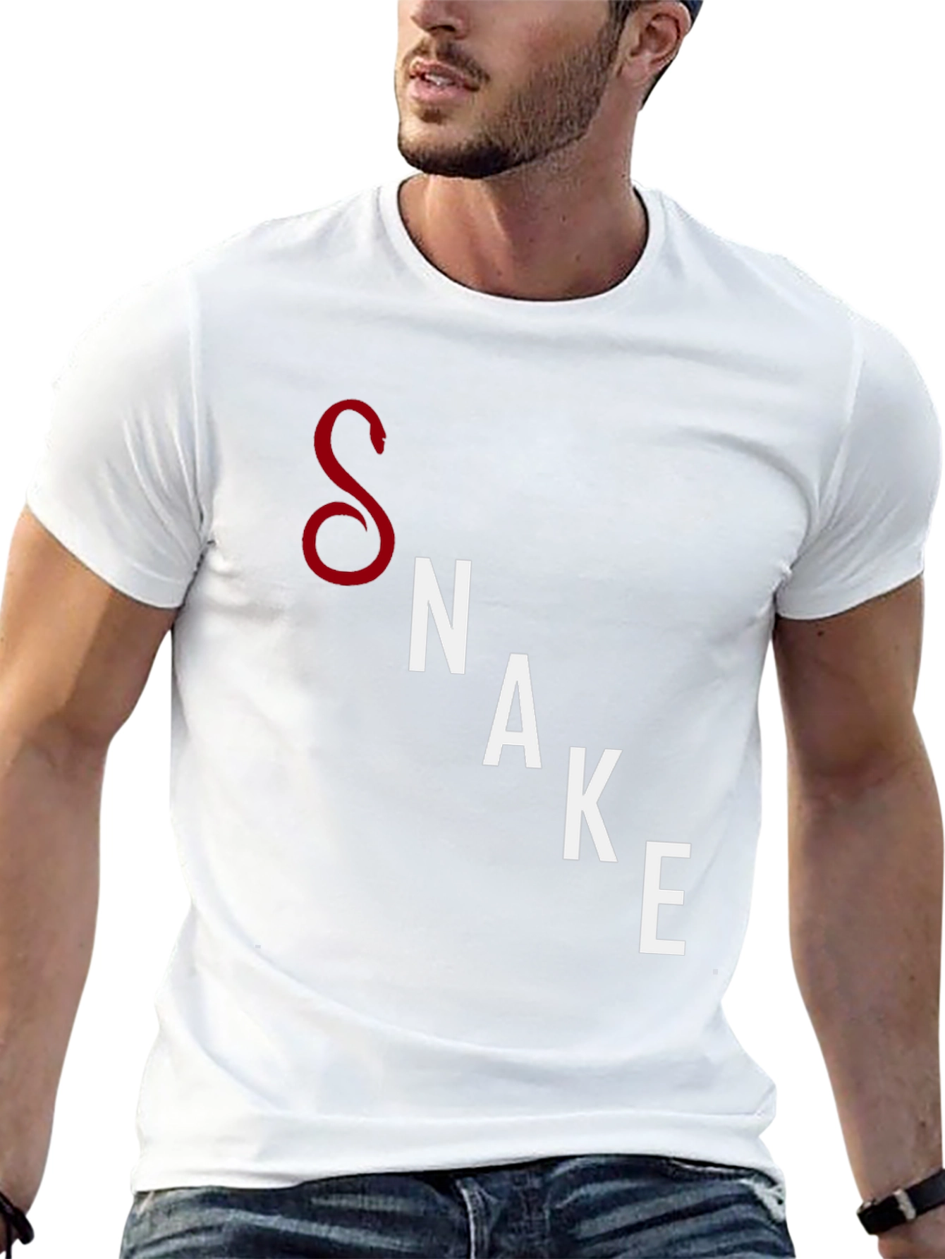 Mens Black Snake Graphic T-Shirt - Unique Design