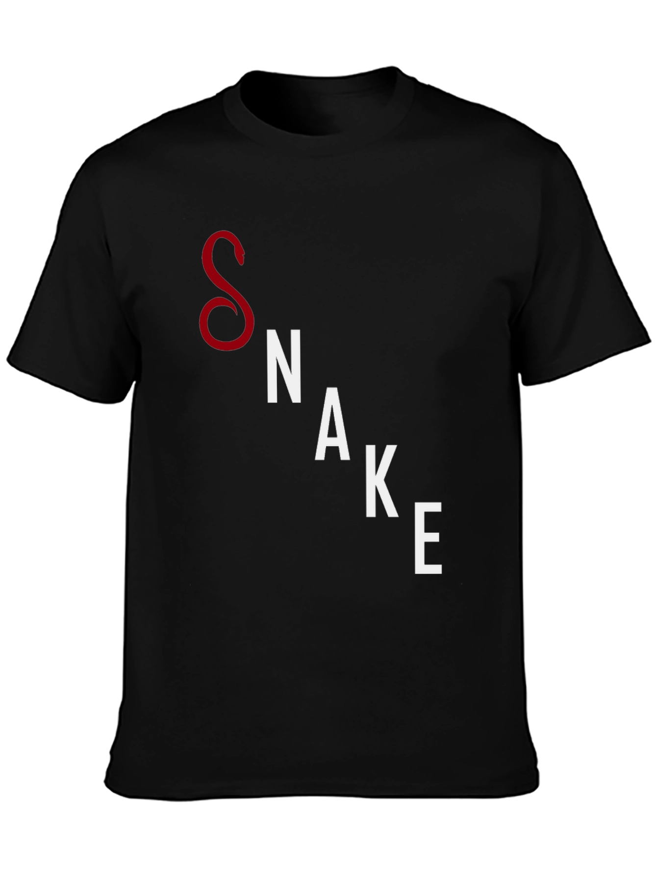 Mens Black Snake Graphic T-Shirt - Unique Design