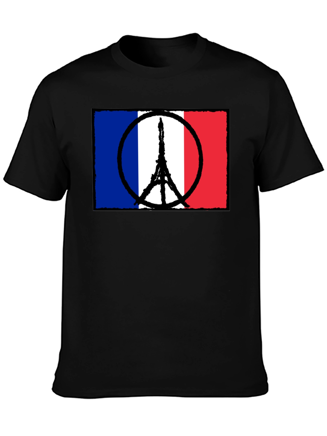 France Flag Peace Sign Eiffel Tower T-Shirt