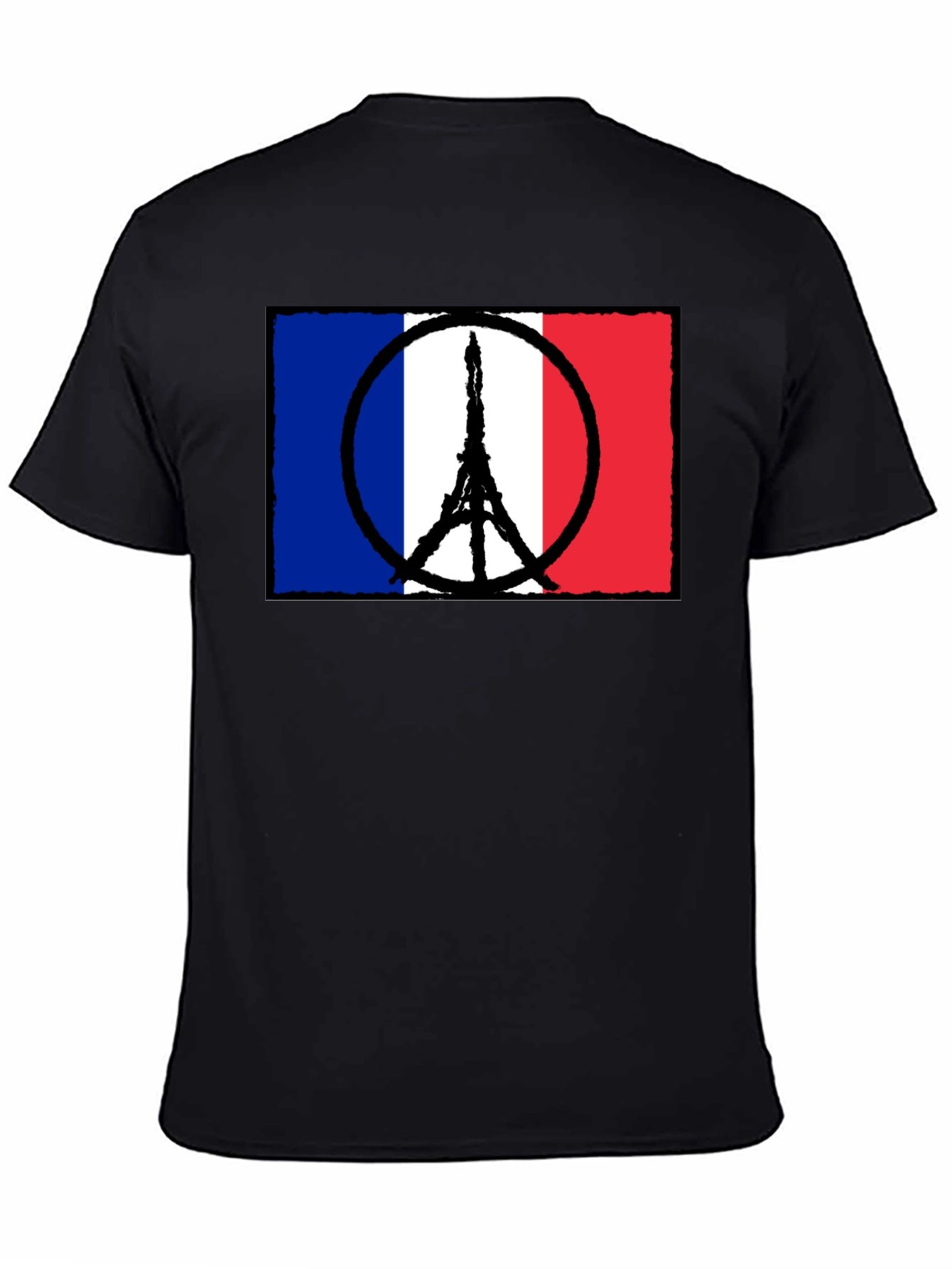 France Flag Peace Sign Eiffel Tower T-Shirt