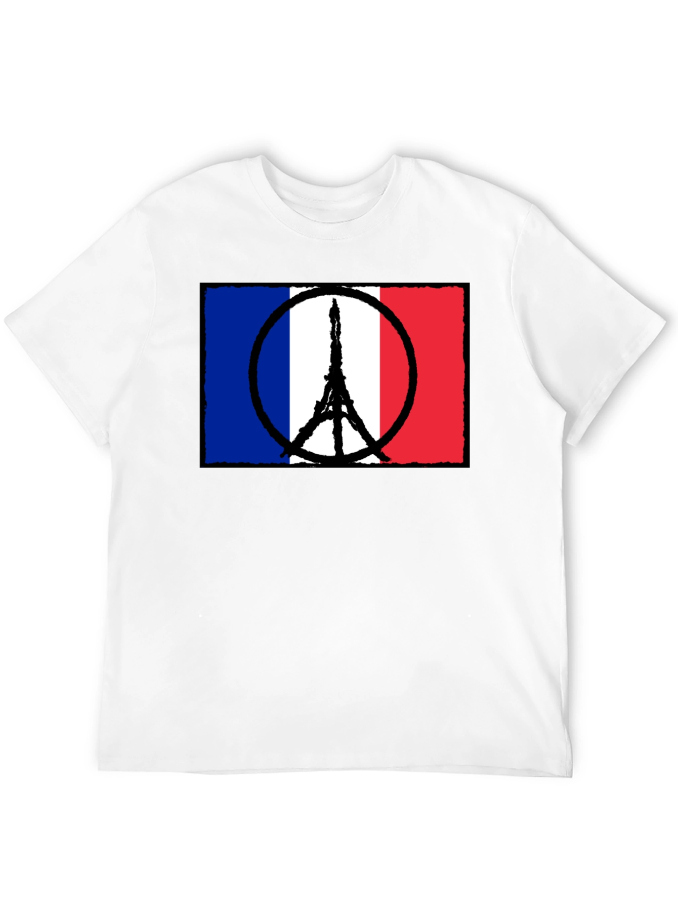 France Flag Peace Sign Eiffel Tower T-Shirt