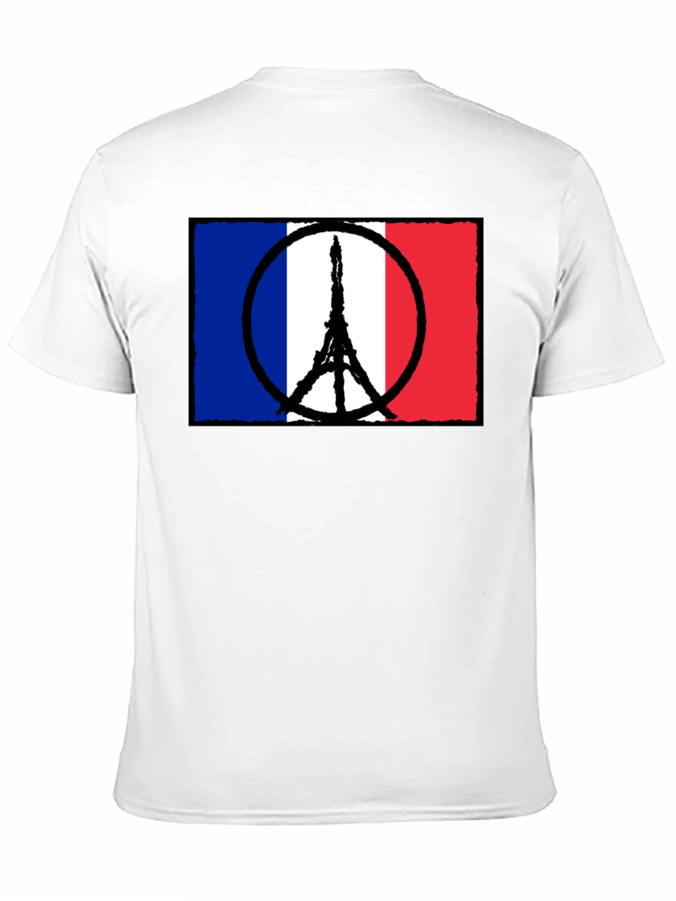 France Flag Peace Sign Eiffel Tower T-Shirt