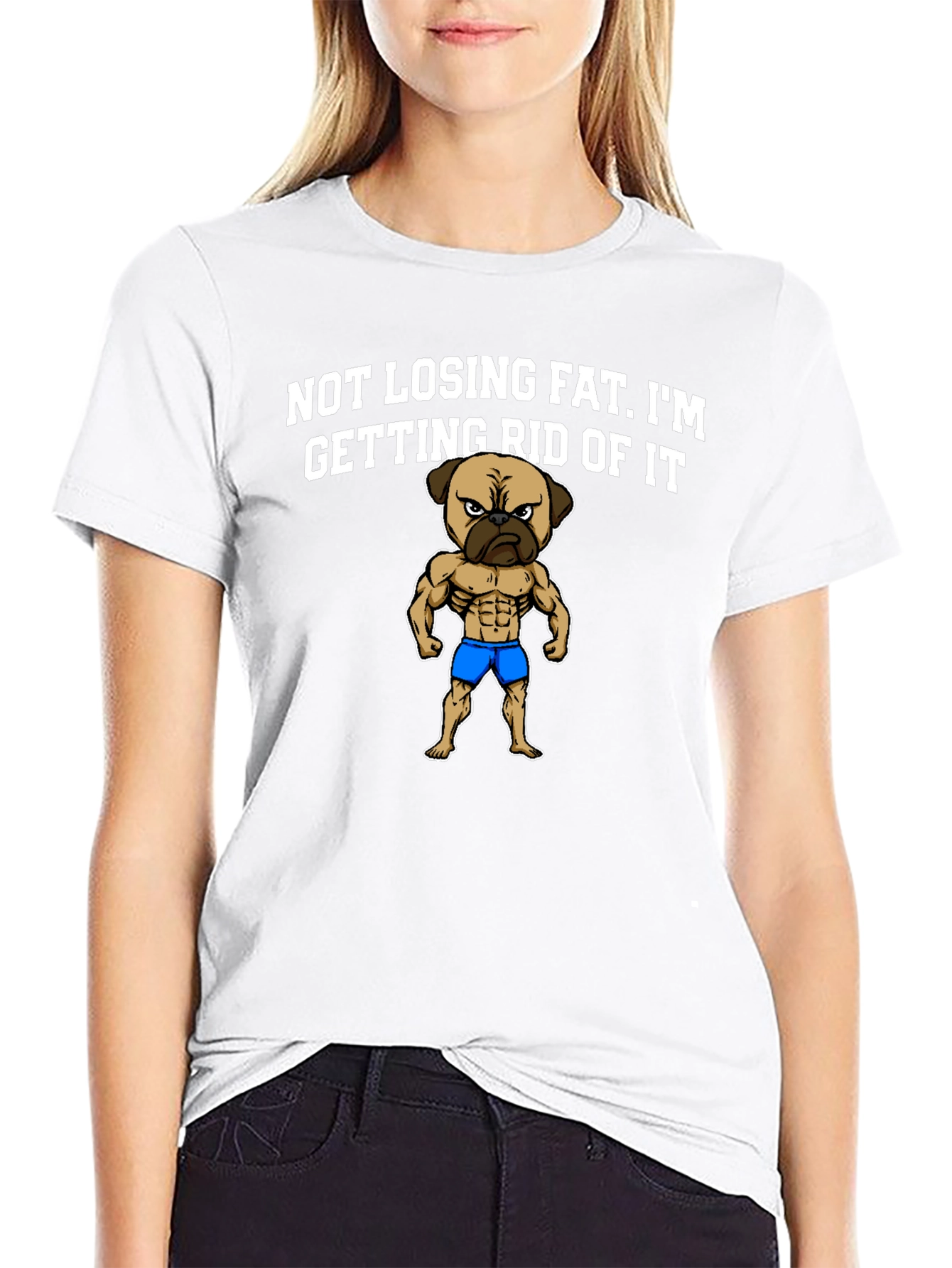 Funny Pug Bodybuilding T-Shirt - Not Losing Fat