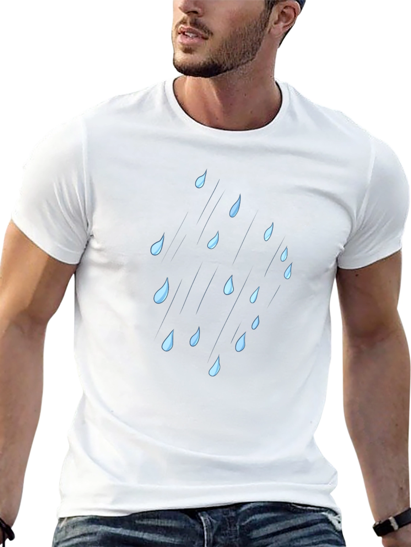 Rainy Day Graphic T-Shirt - Black Cotton Tee