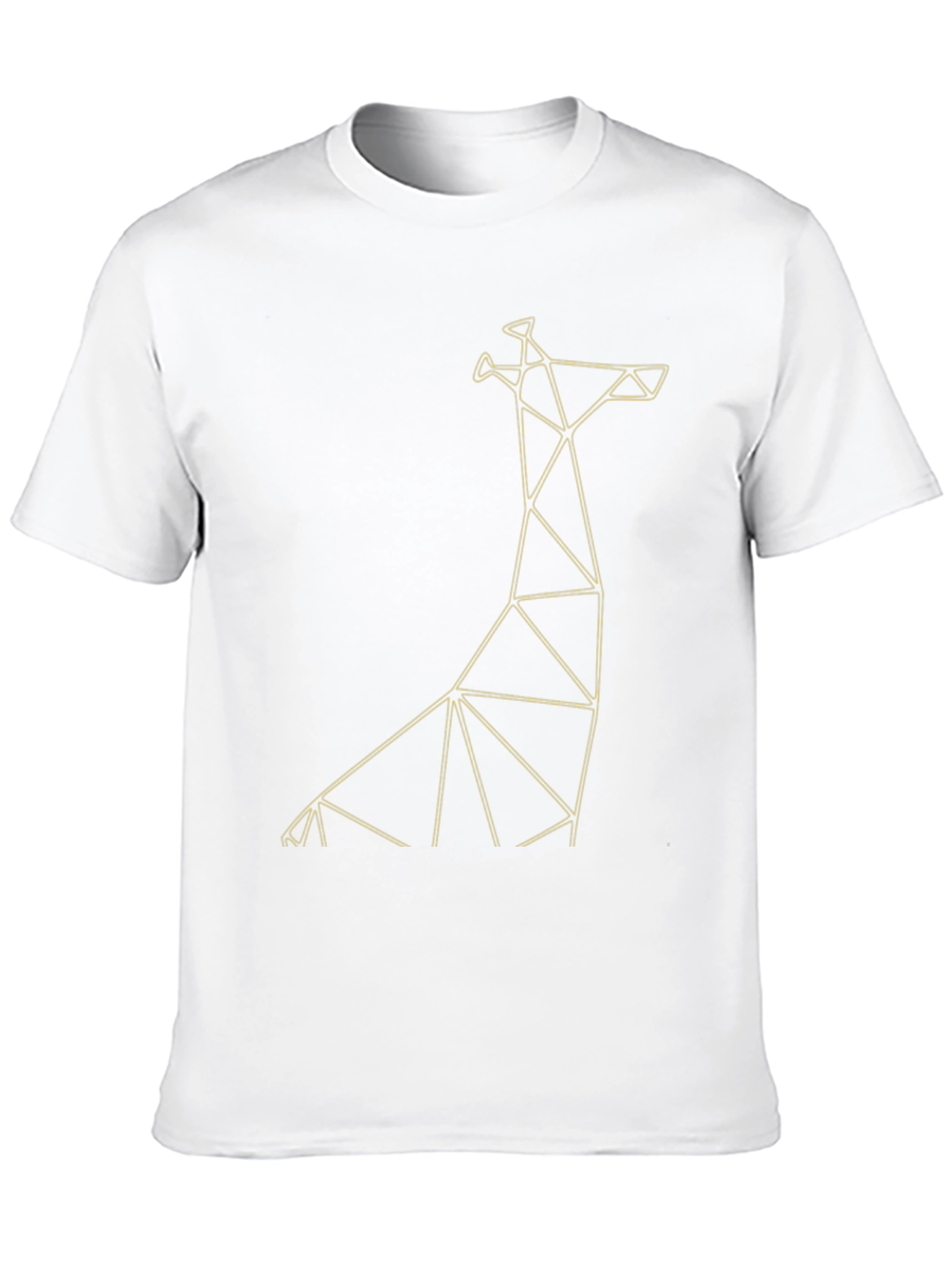 Geometric Giraffe Graphic Tee - Black