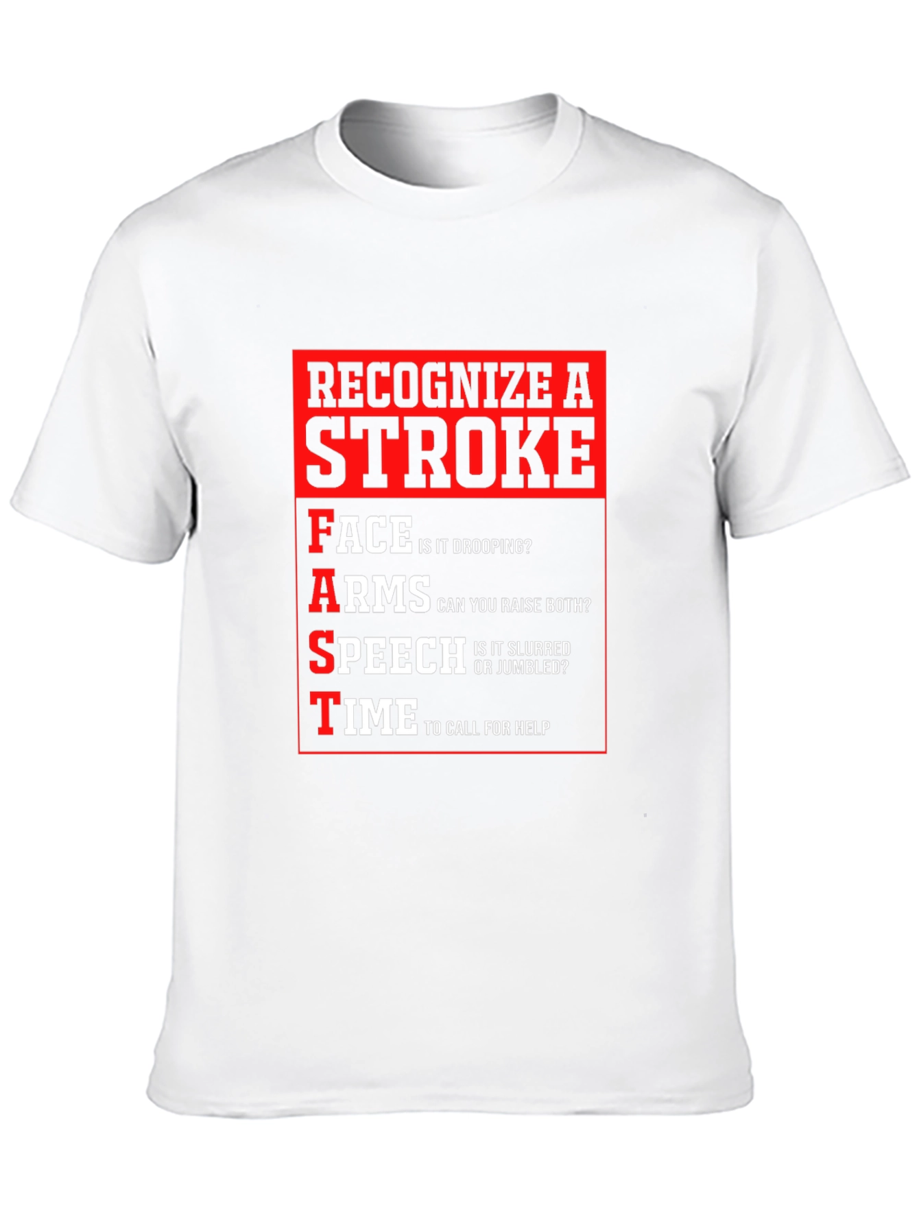Recognize a Stroke Black T-Shirt FAST