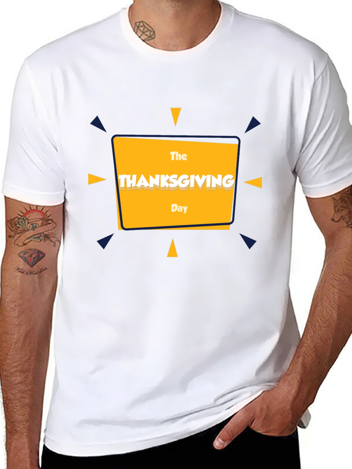 Thanksgiving Day Graphic Tee - Black Cotton T-Shirt