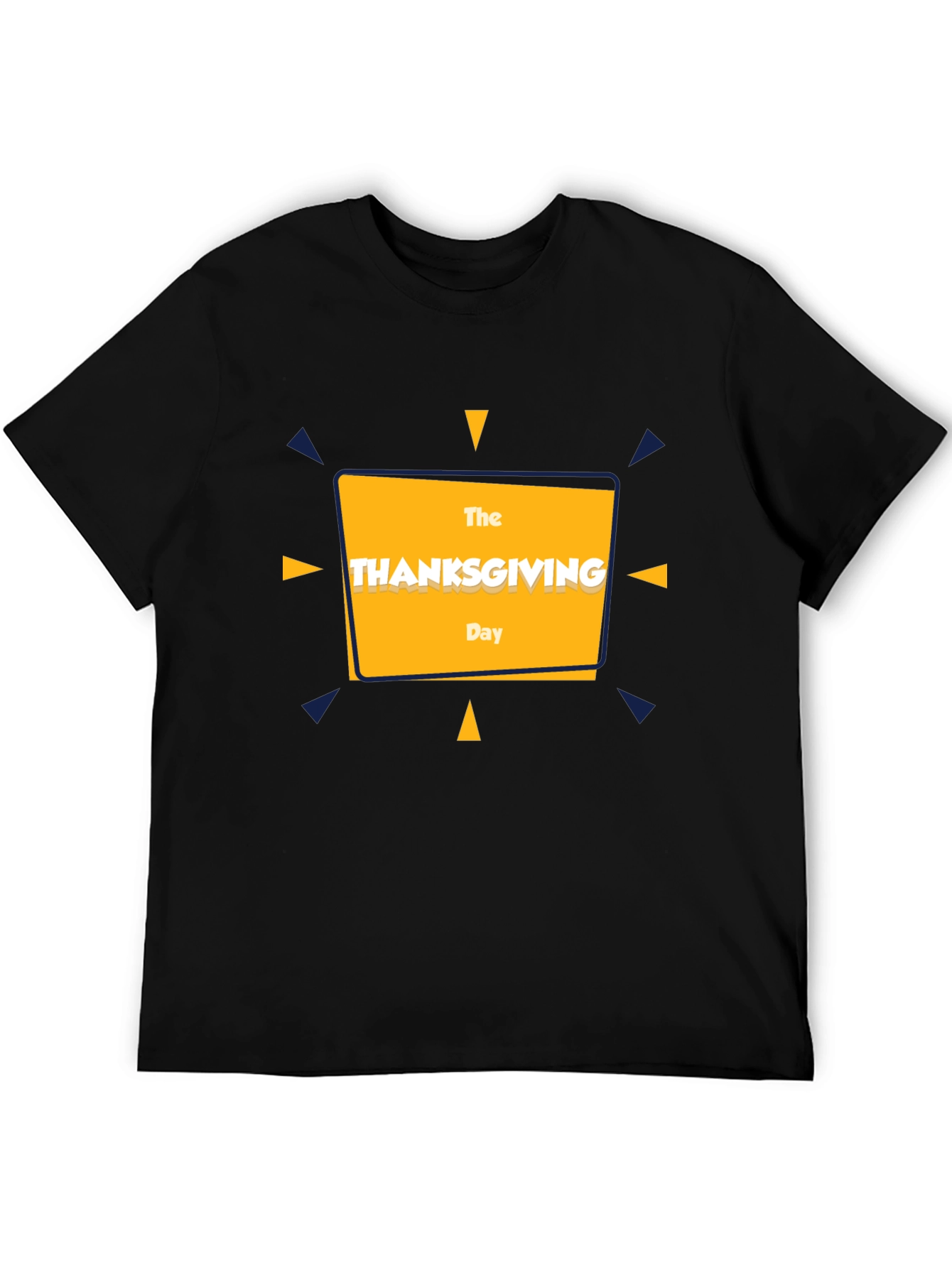 Thanksgiving Day Graphic Tee - Black Cotton T-Shirt