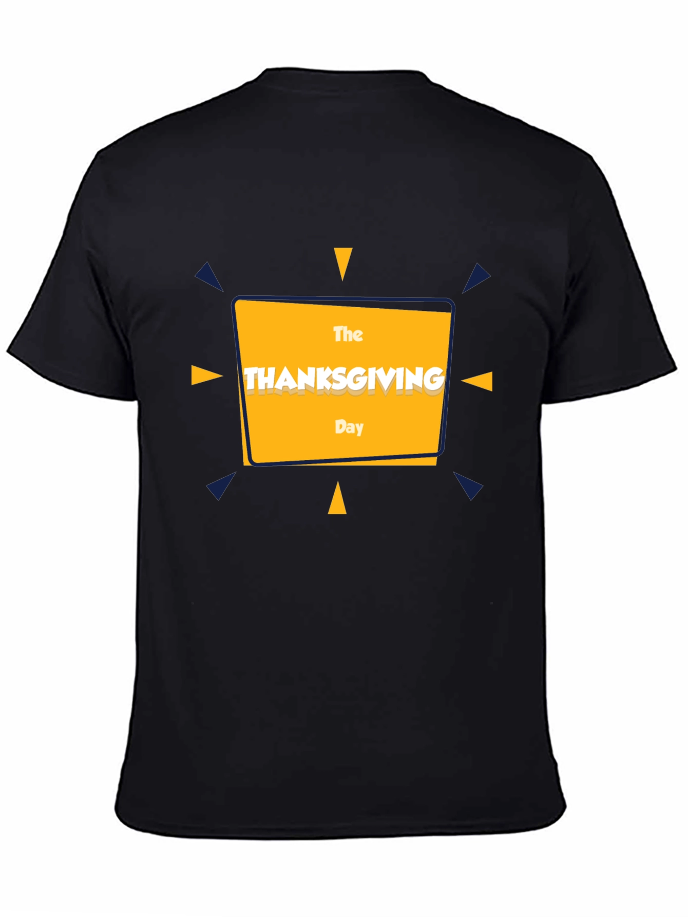 Thanksgiving Day Graphic Tee - Black Cotton T-Shirt