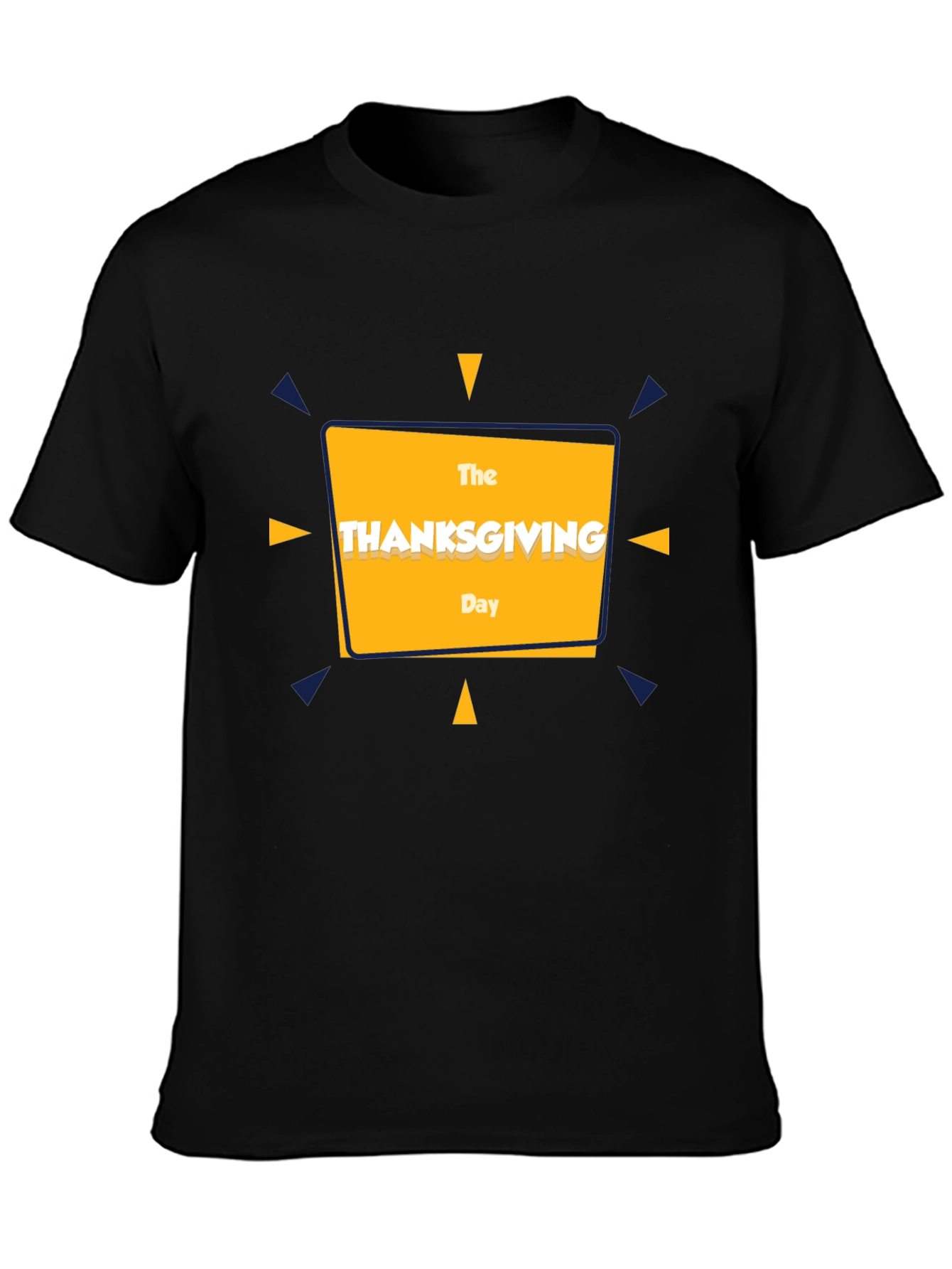 Thanksgiving Day Graphic Tee - Black Cotton T-Shirt