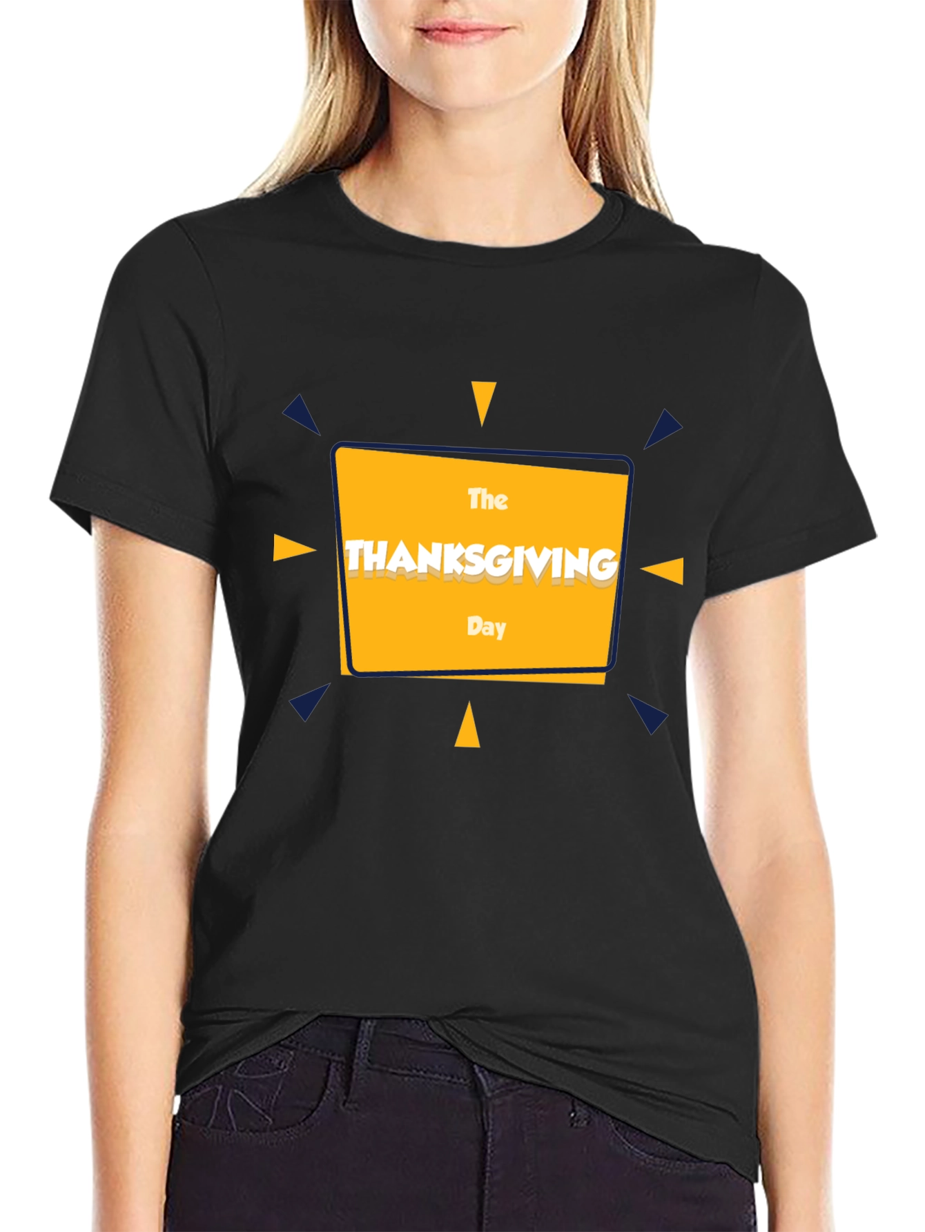 Thanksgiving Day Graphic Tee - Black Cotton T-Shirt