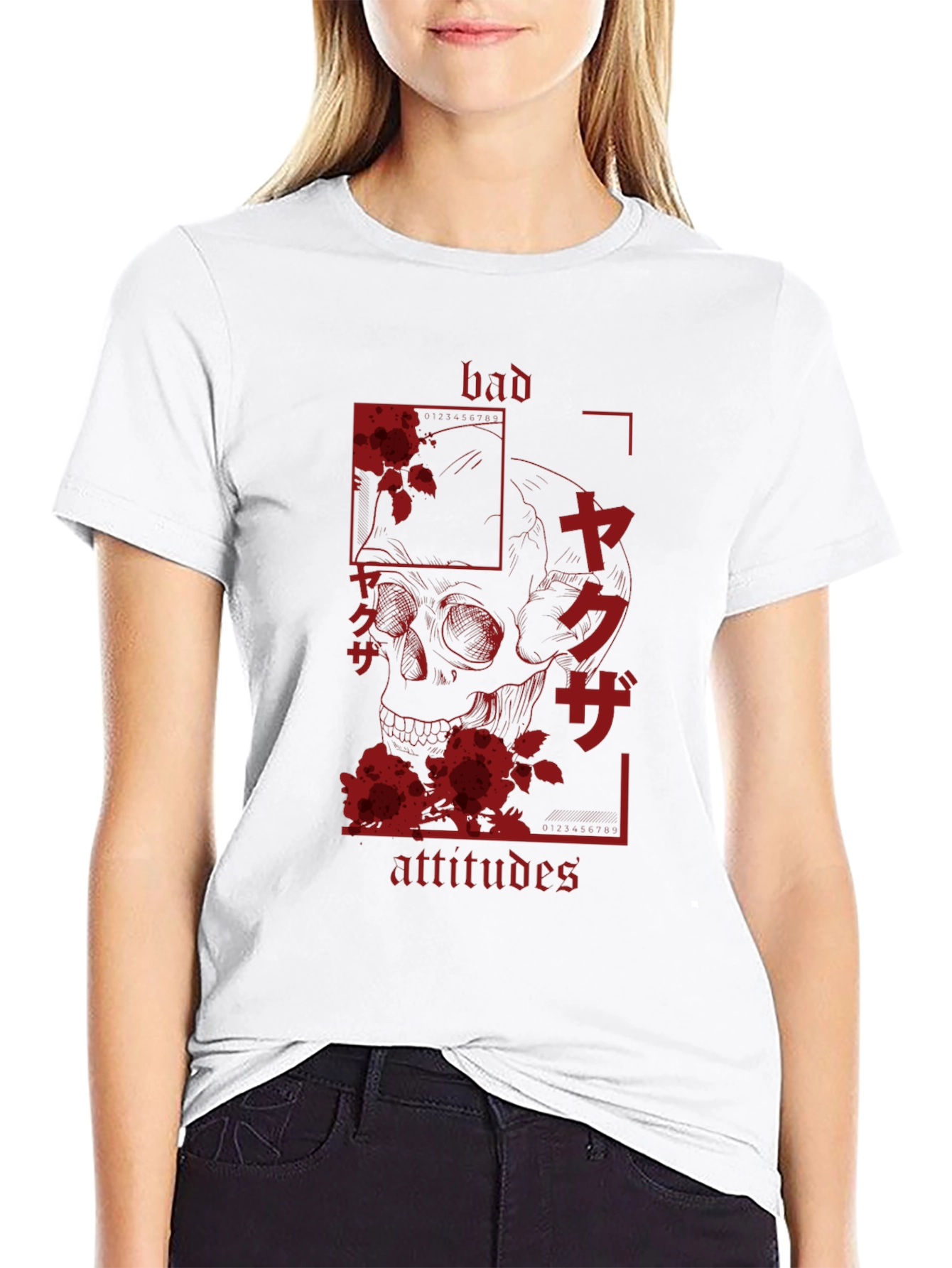 Bad Attitudes Yakuza Skull Graphic Tee