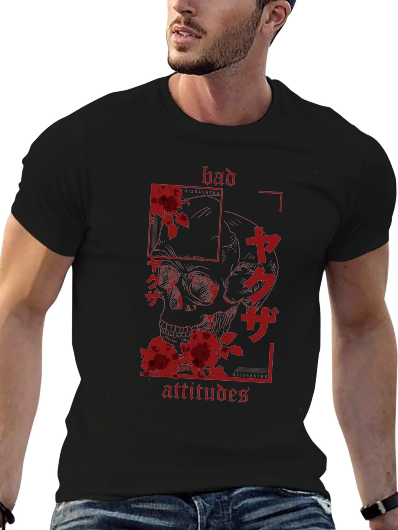 Bad Attitudes Yakuza Skull Graphic Tee