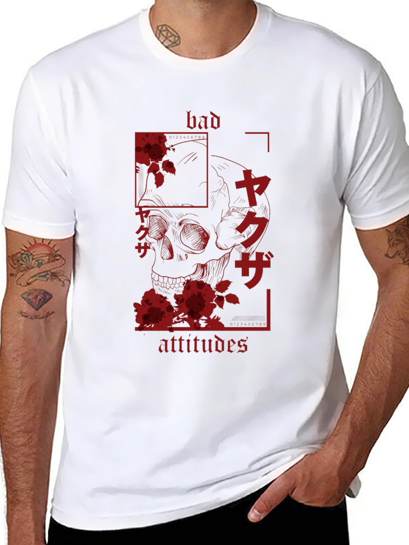 Bad Attitudes Yakuza Skull Graphic Tee