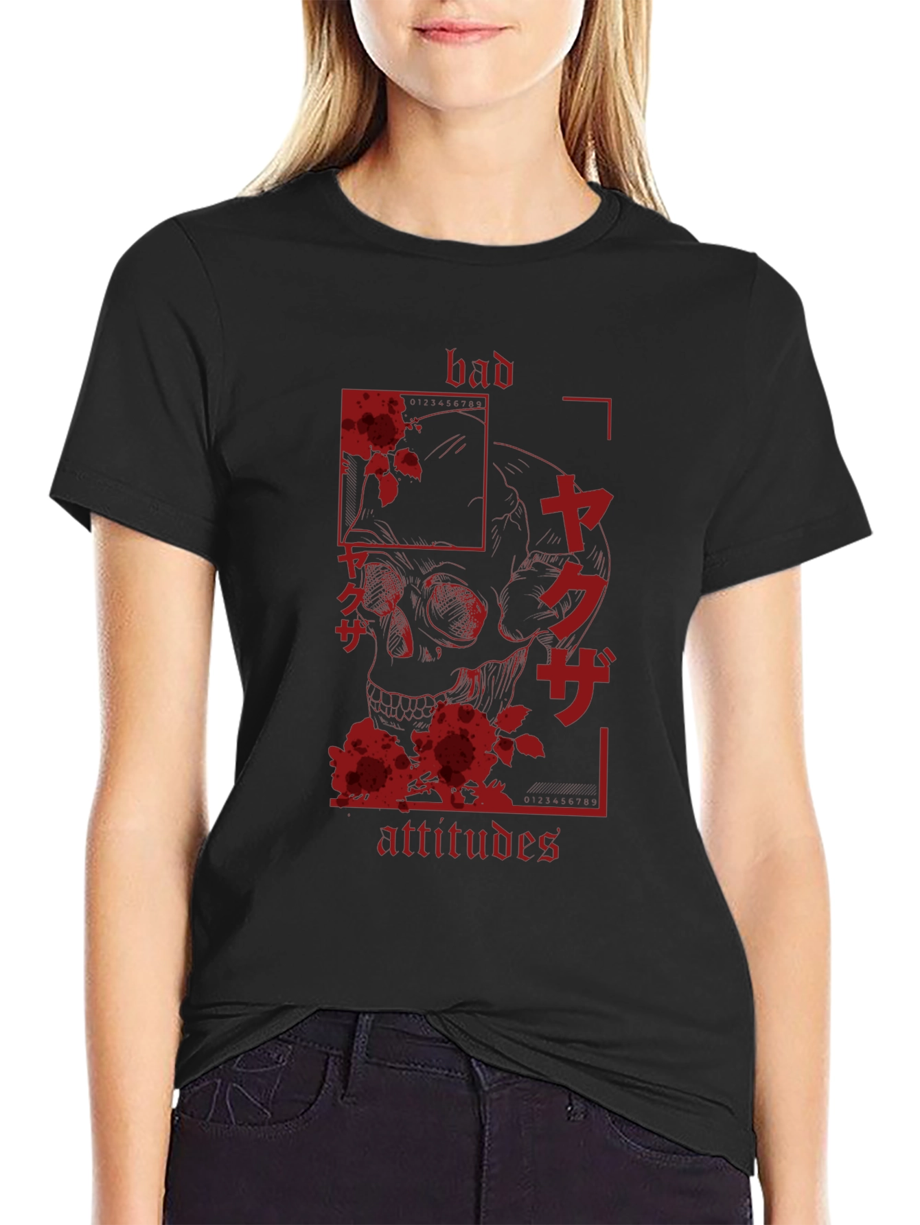 Bad Attitudes Yakuza Skull Graphic Tee
