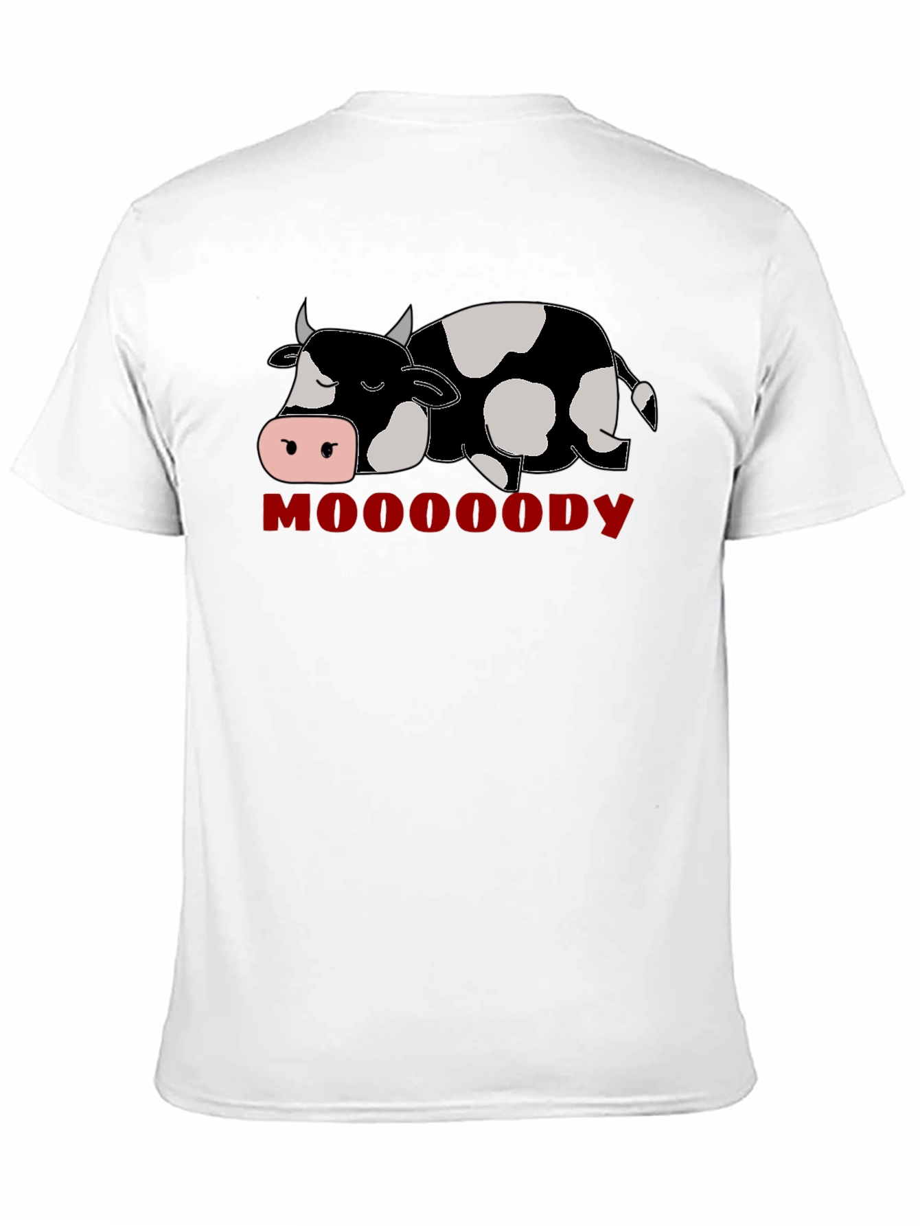 Mooody Cow Graphic T-Shirt - Black Crew Neck Tee