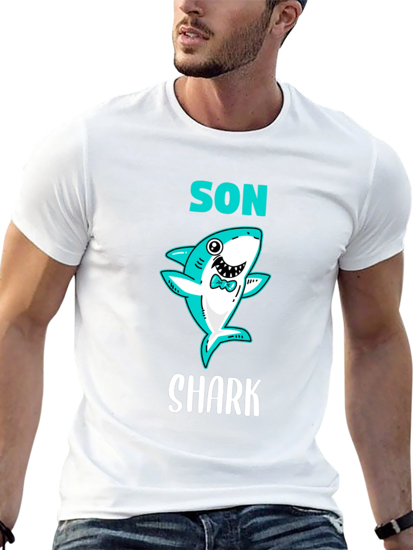 Son Shark T-Shirt - Cute Cartoon Graphic Tee