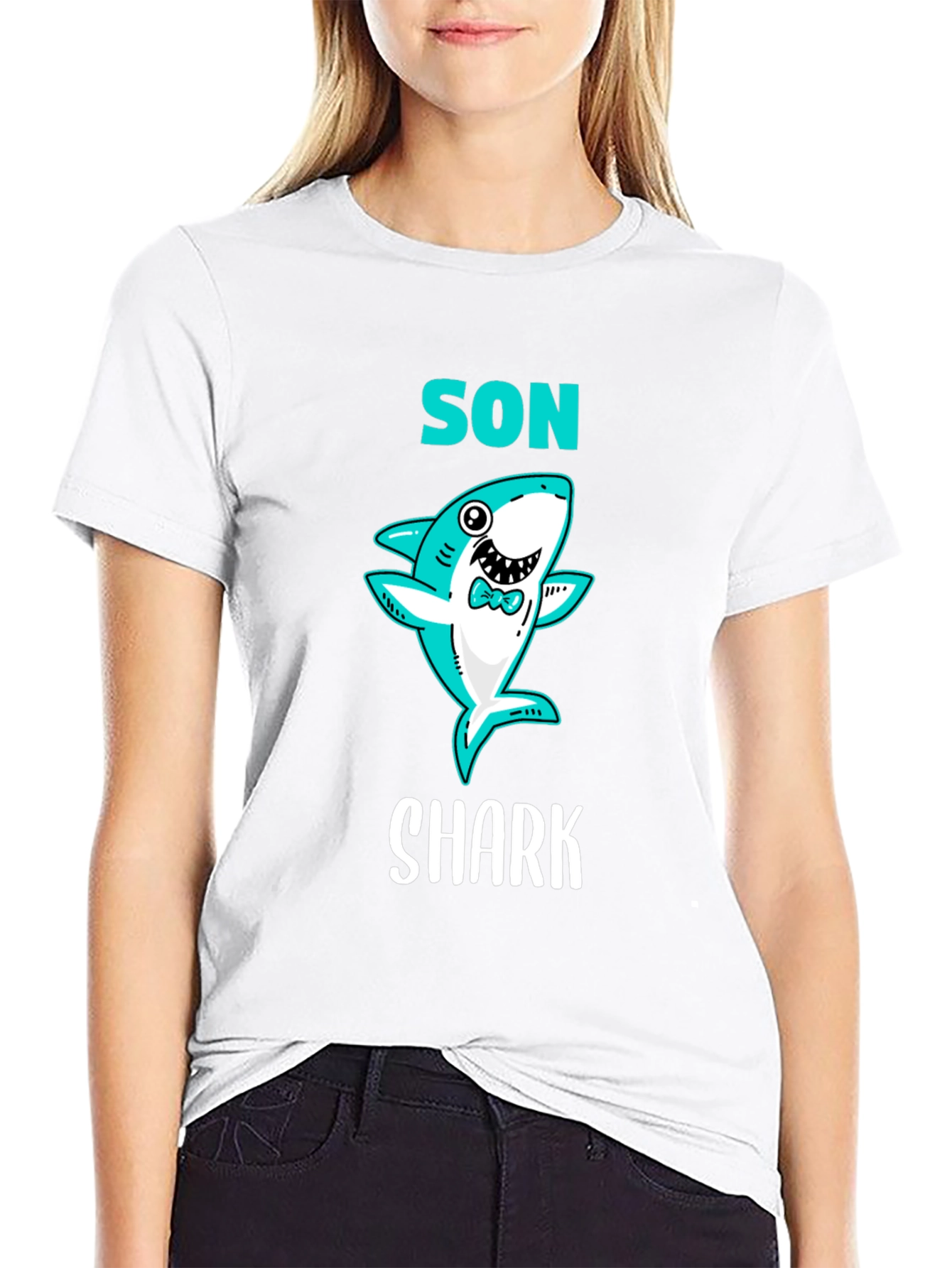 Son Shark T-Shirt - Cute Cartoon Graphic Tee