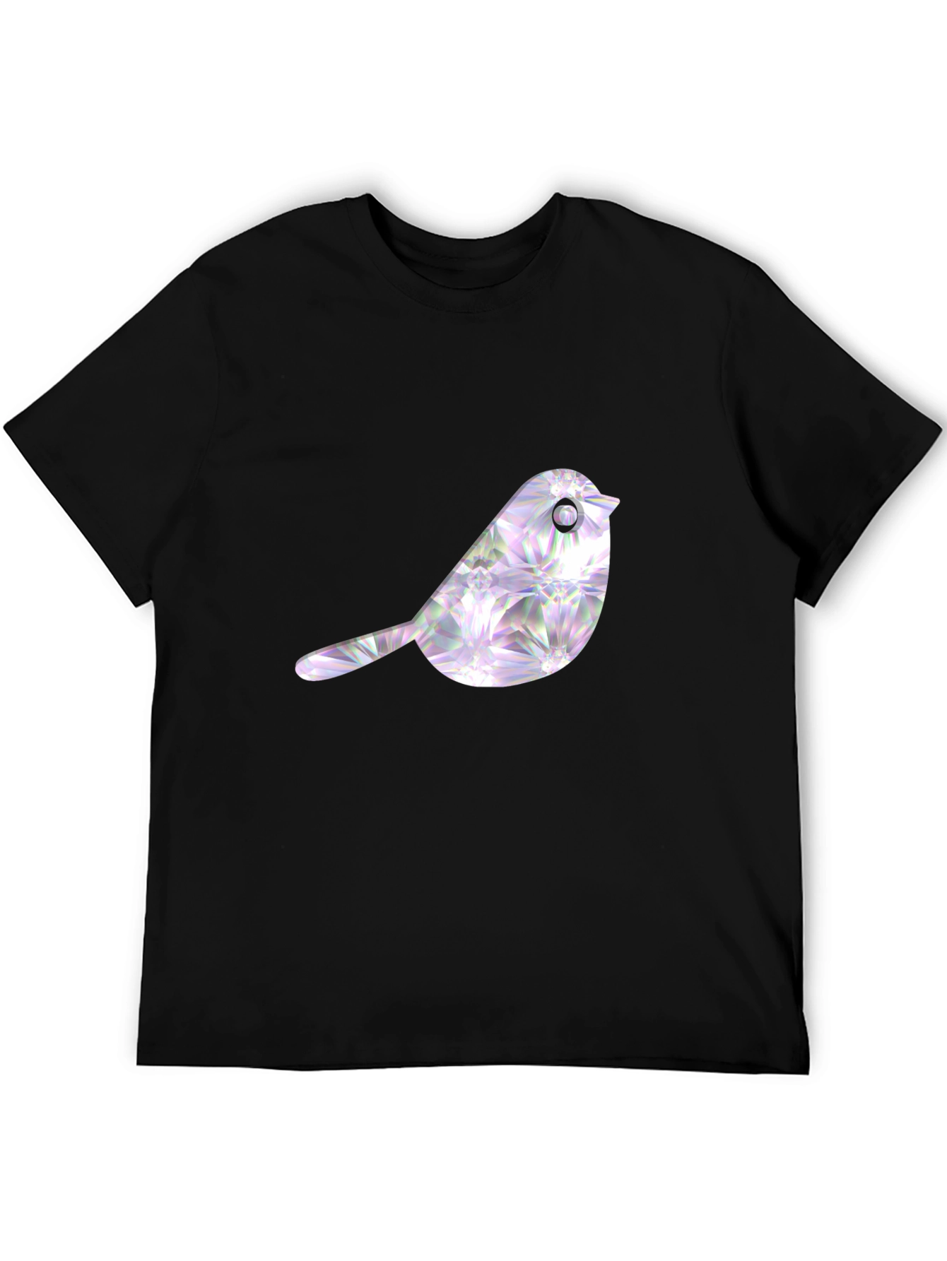 Black T-Shirt with Bird Graphic