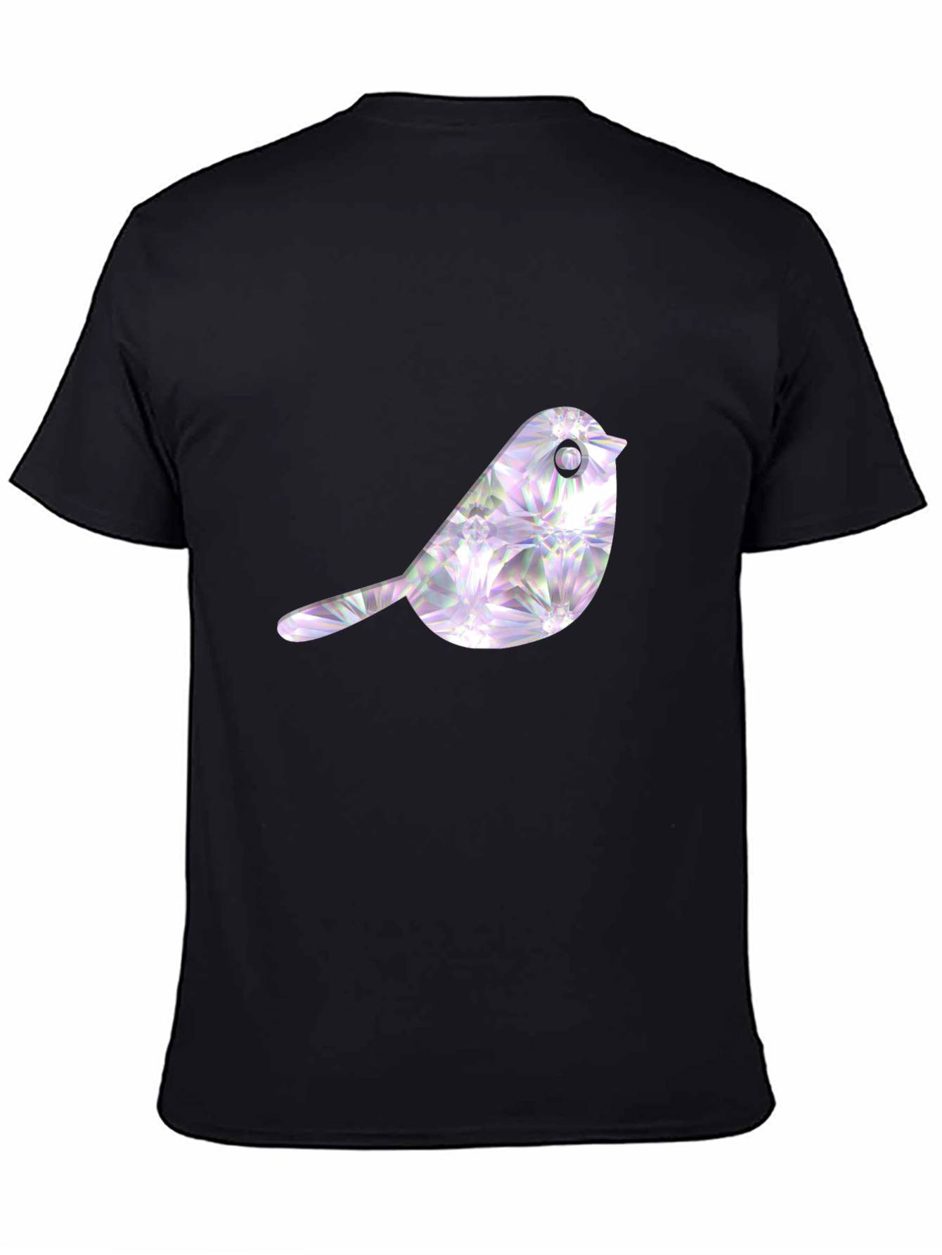 Black T-Shirt with Bird Graphic