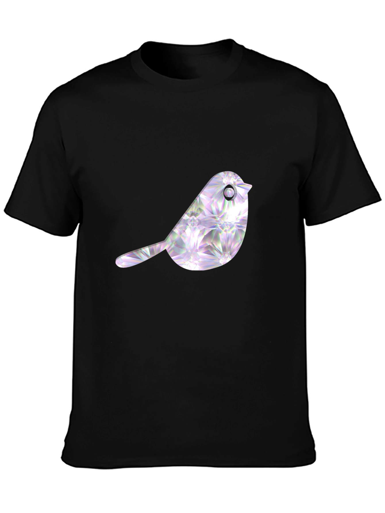 Black T-Shirt with Bird Graphic