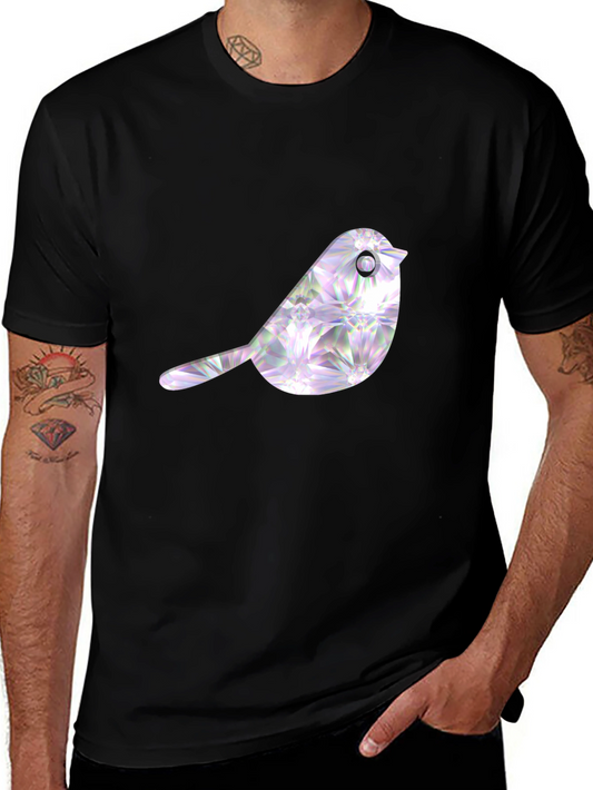Black T-Shirt with Bird Graphic