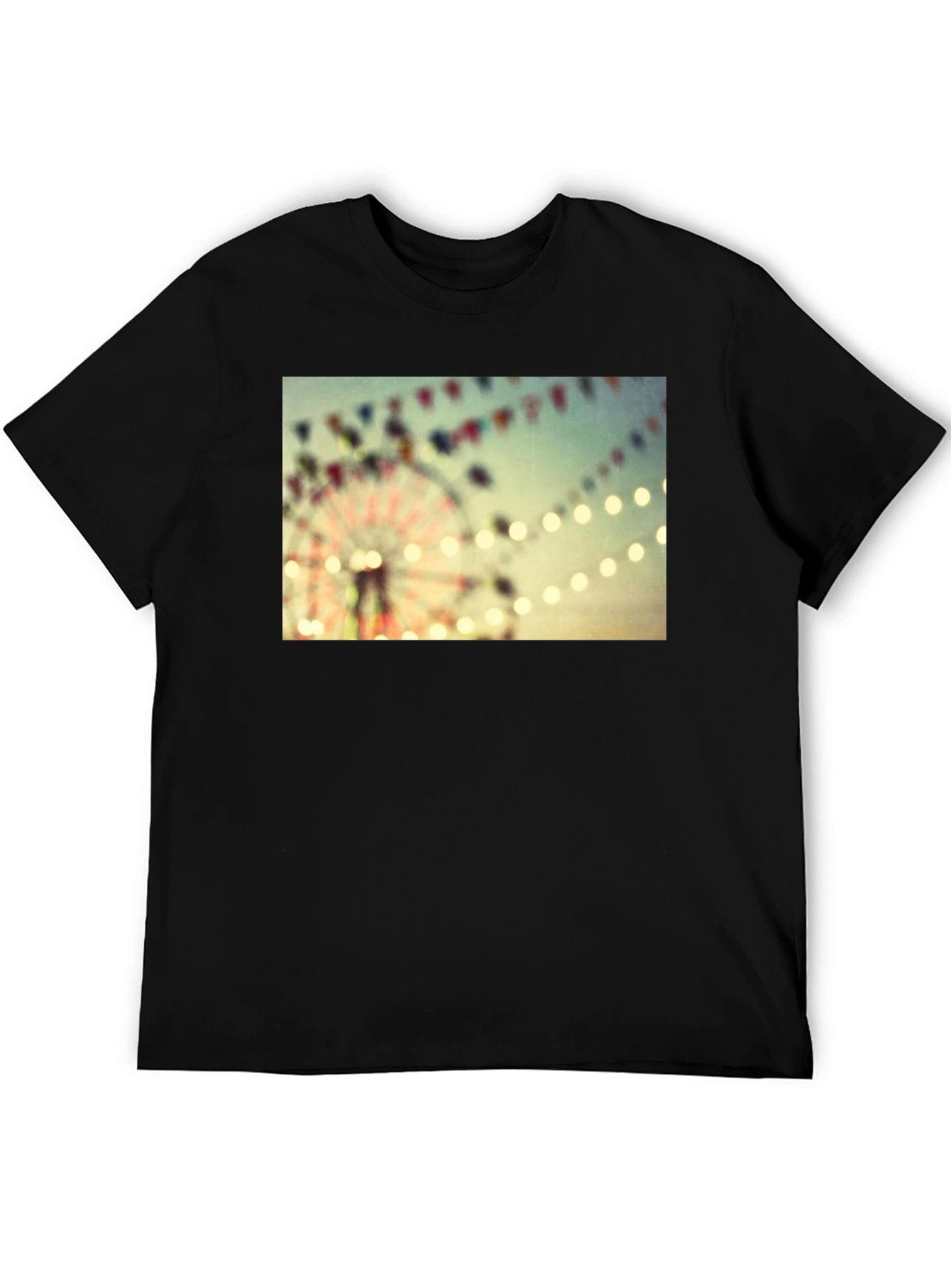 Carnival Ferris Wheel Graphic Black T-Shirt
