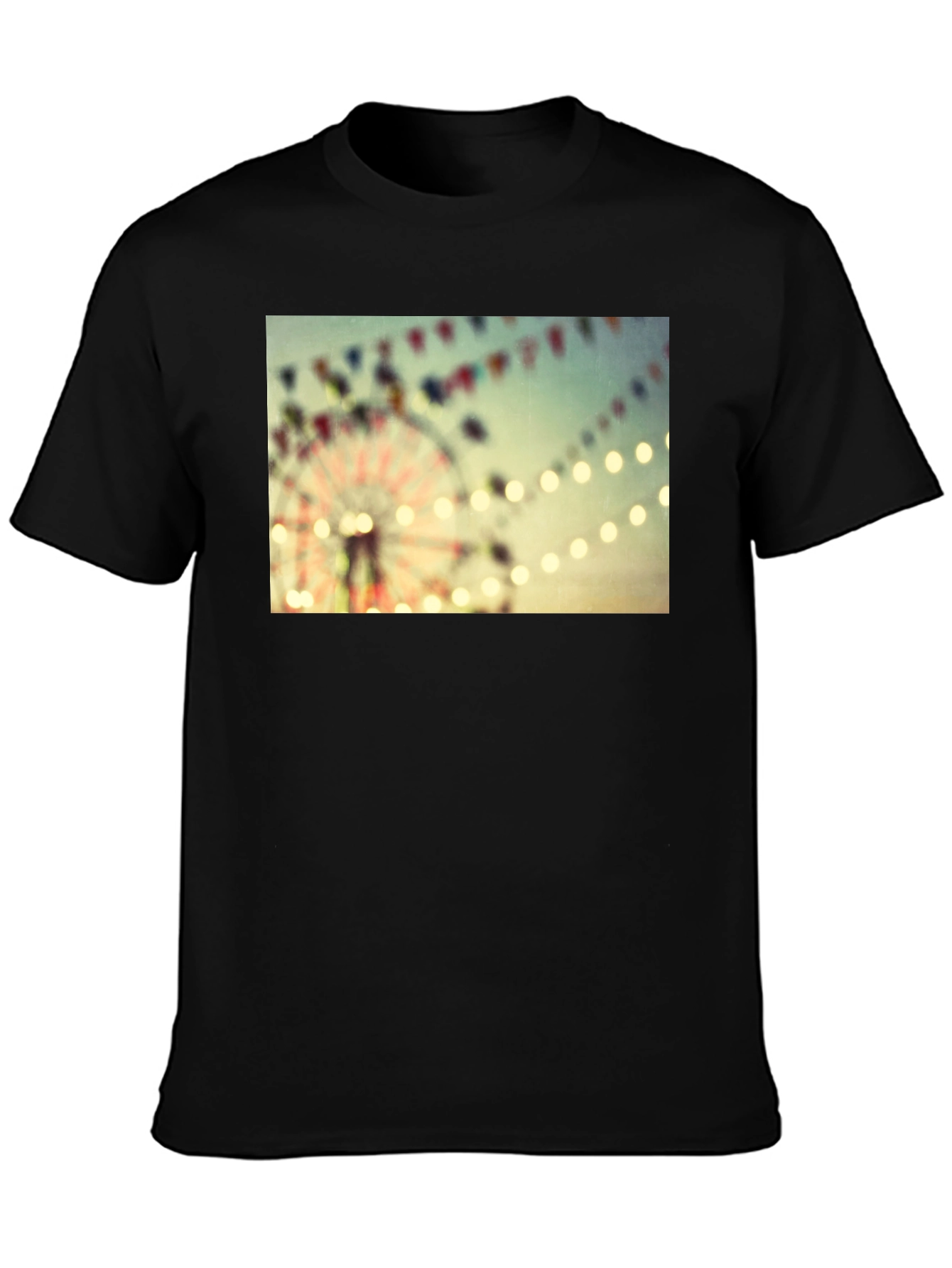 Carnival Ferris Wheel Graphic Black T-Shirt
