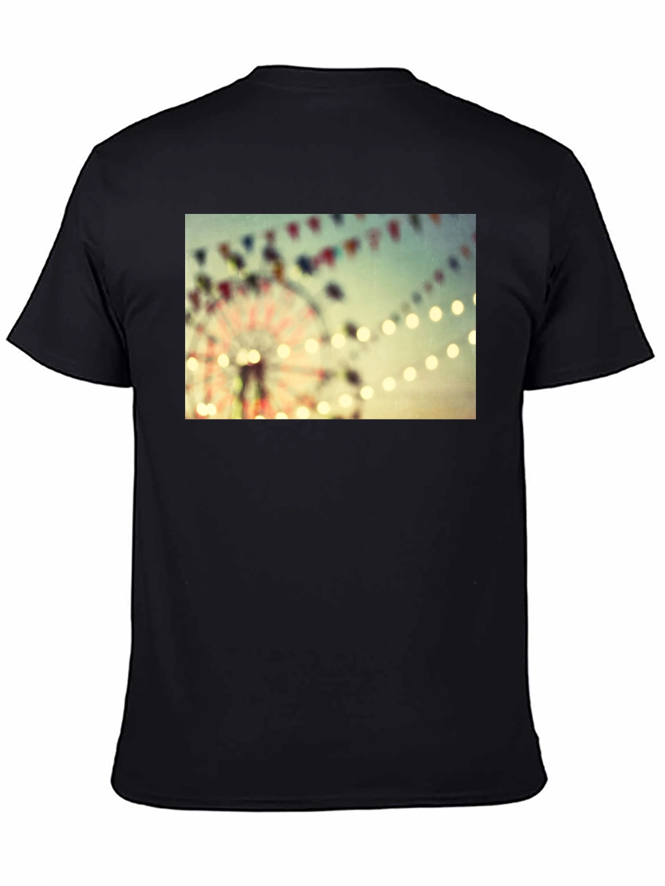 Carnival Ferris Wheel Graphic Black T-Shirt