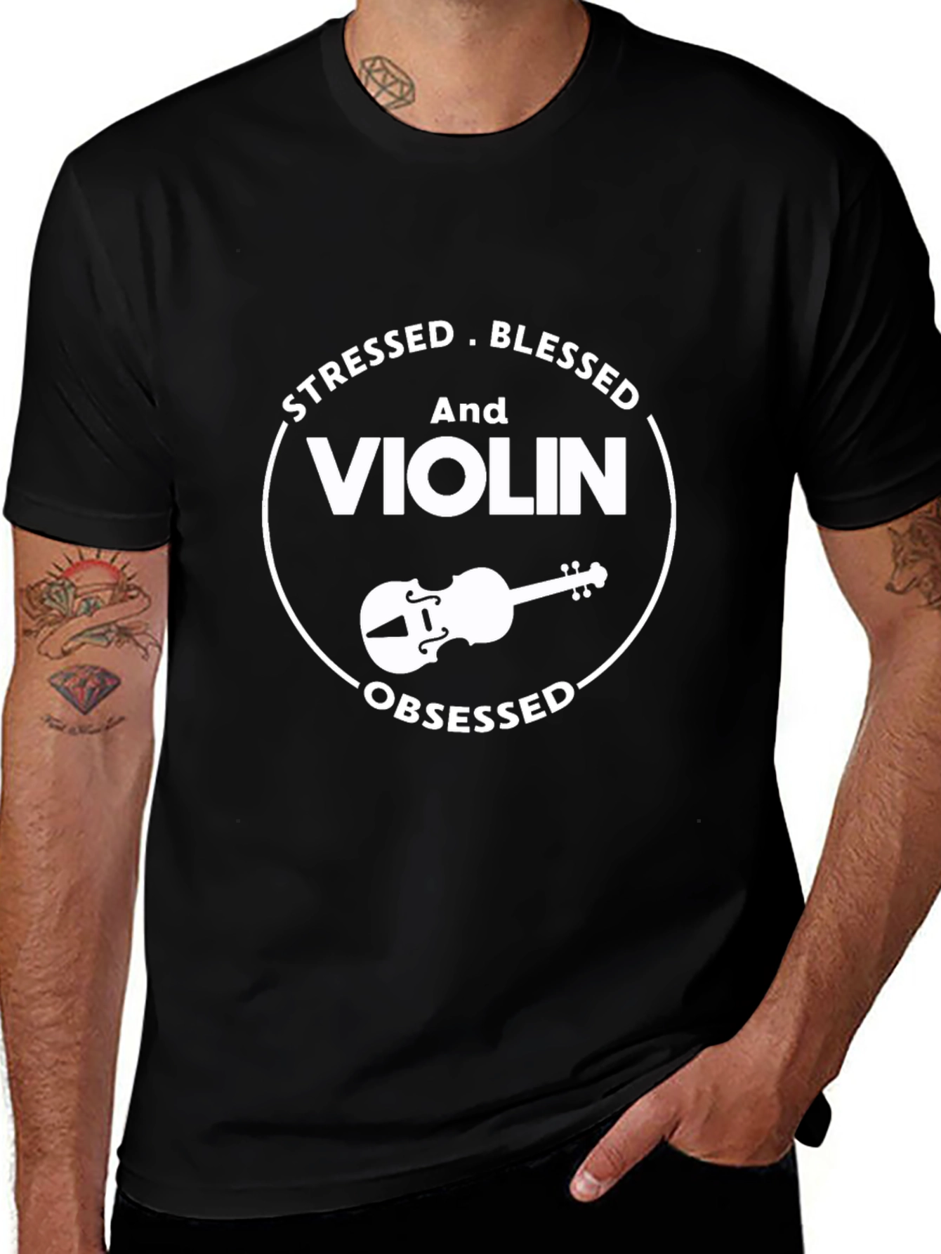 Stressed Blessed Violin Obsessed T-Shirt