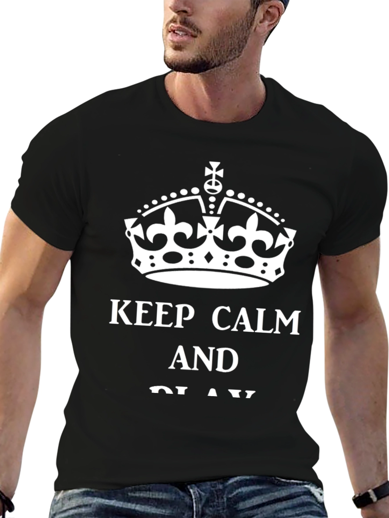 Keep Calm Graphic Tee - Mens Black T-Shirt